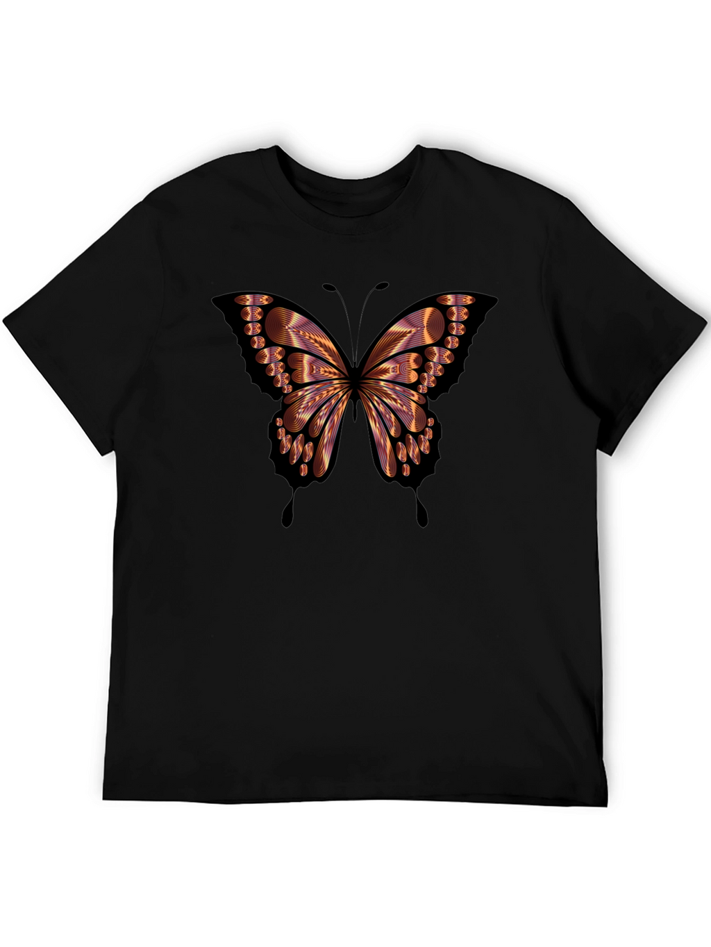Butterfly Graphic Mens Black T-Shirt