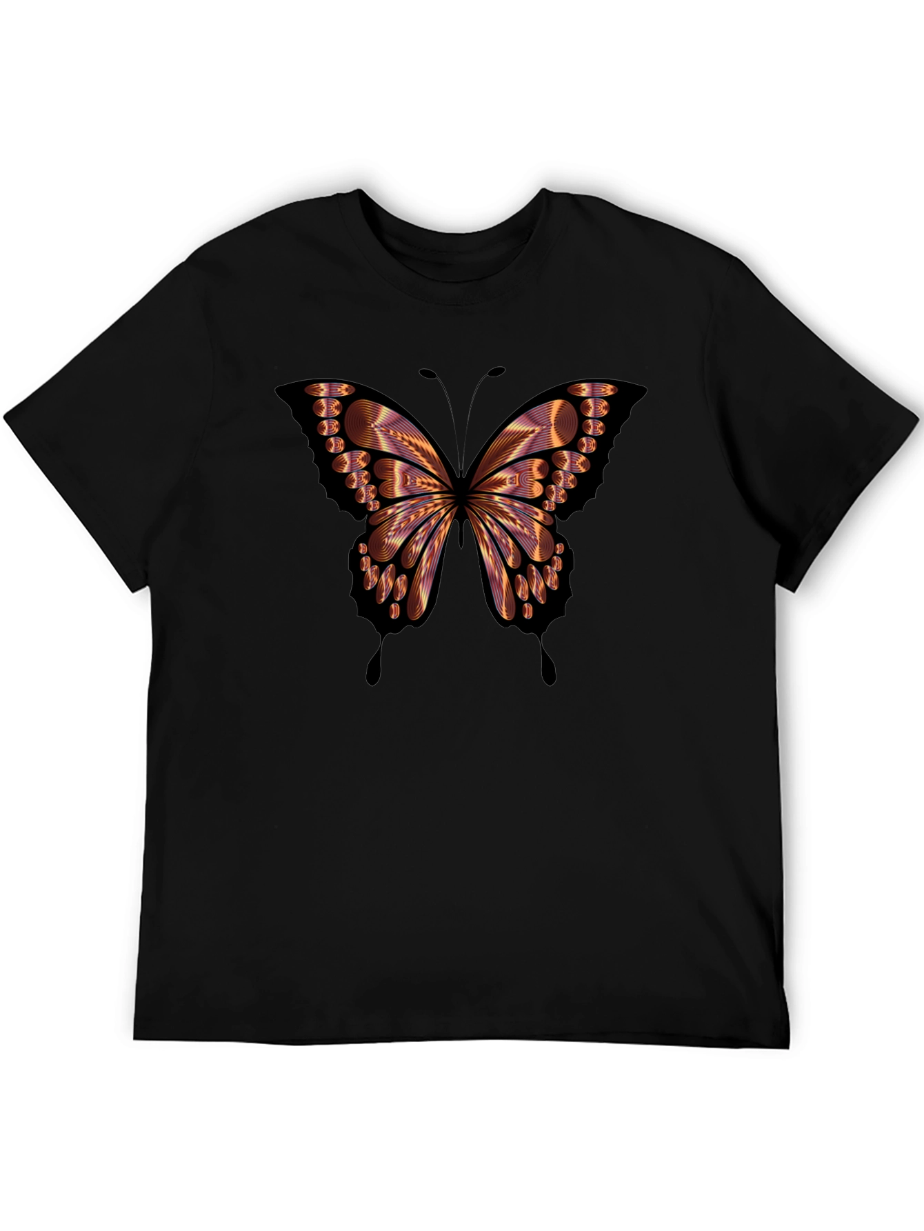 Butterfly Graphic Mens Black T-Shirt