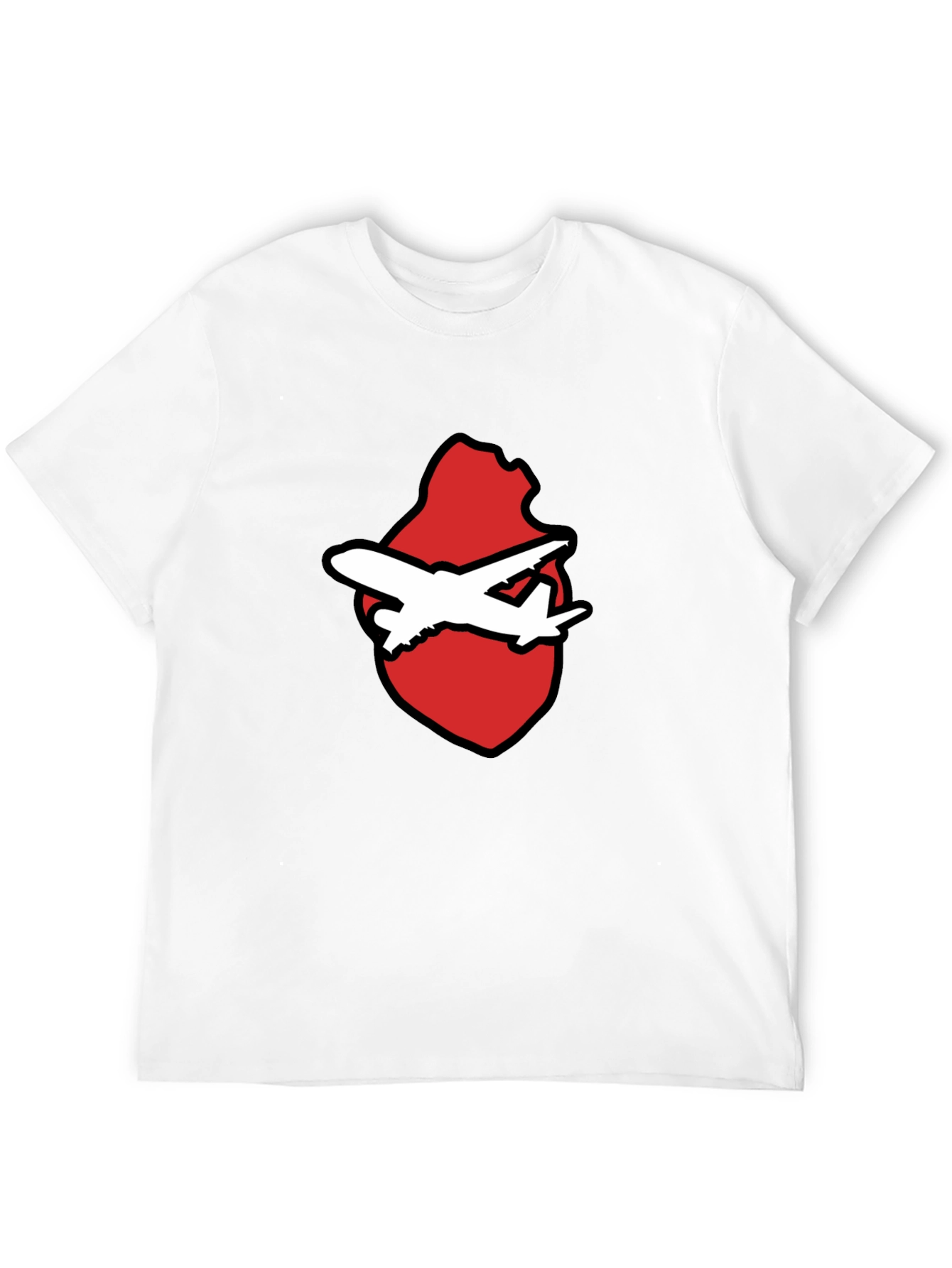 Airplane Heart Graphic Black Tee
