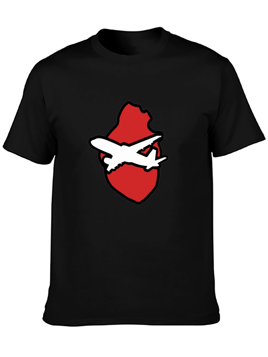Airplane Heart Graphic Black Tee