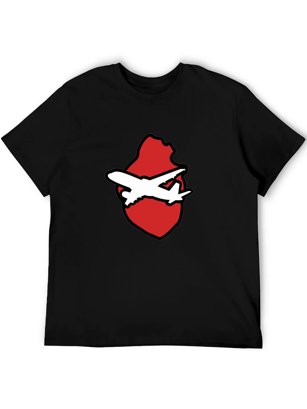 Airplane Heart Graphic Black Tee