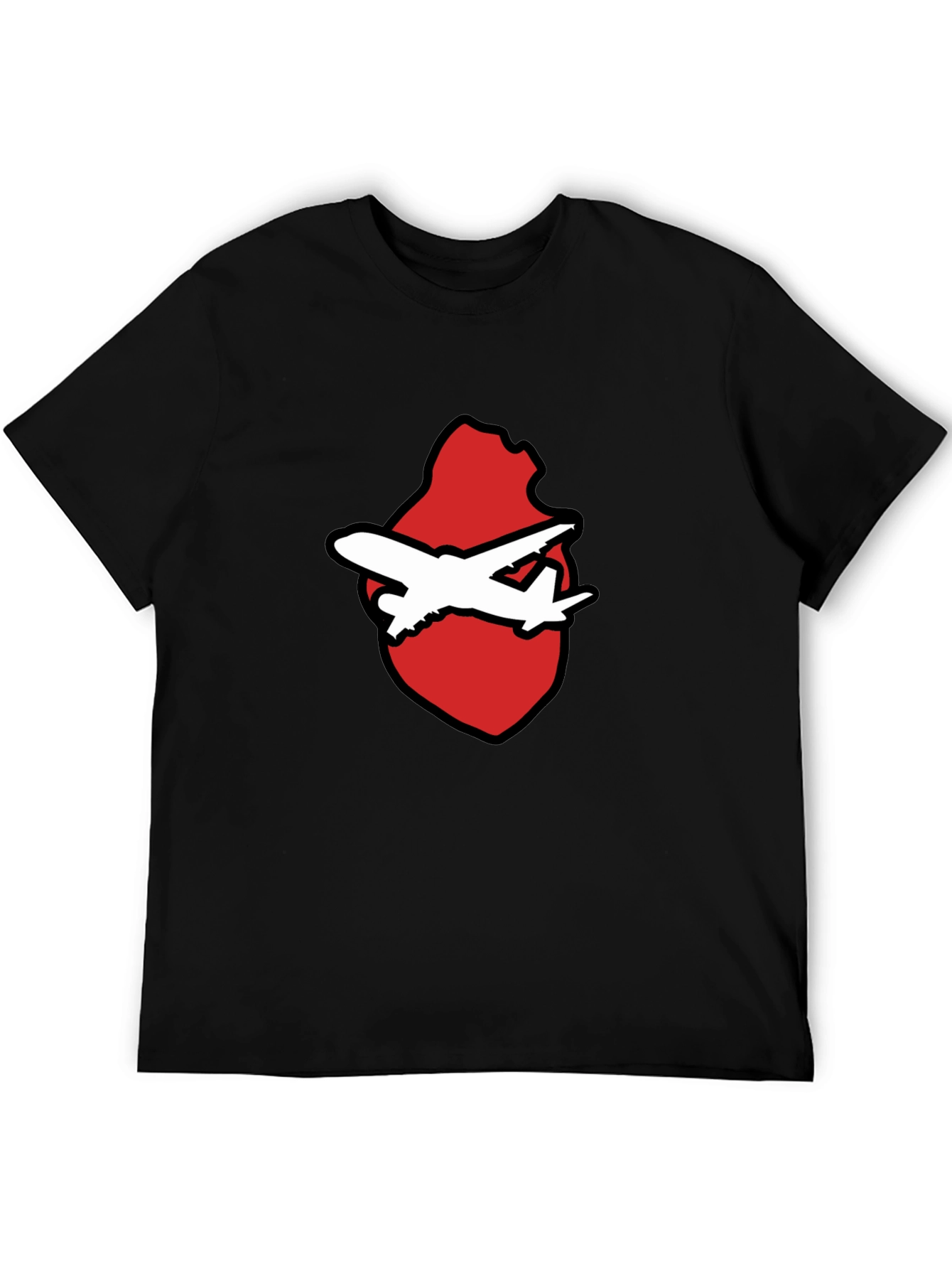 Airplane Heart Graphic Black Tee