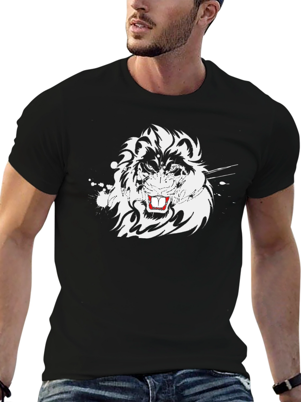 Bold Graphic Lion T-Shirt