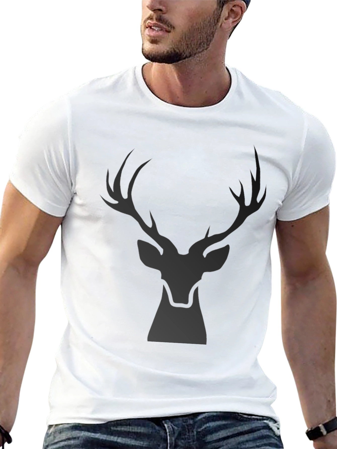 Black Deer Graphic T-Shirt - Stylish Casual Wear