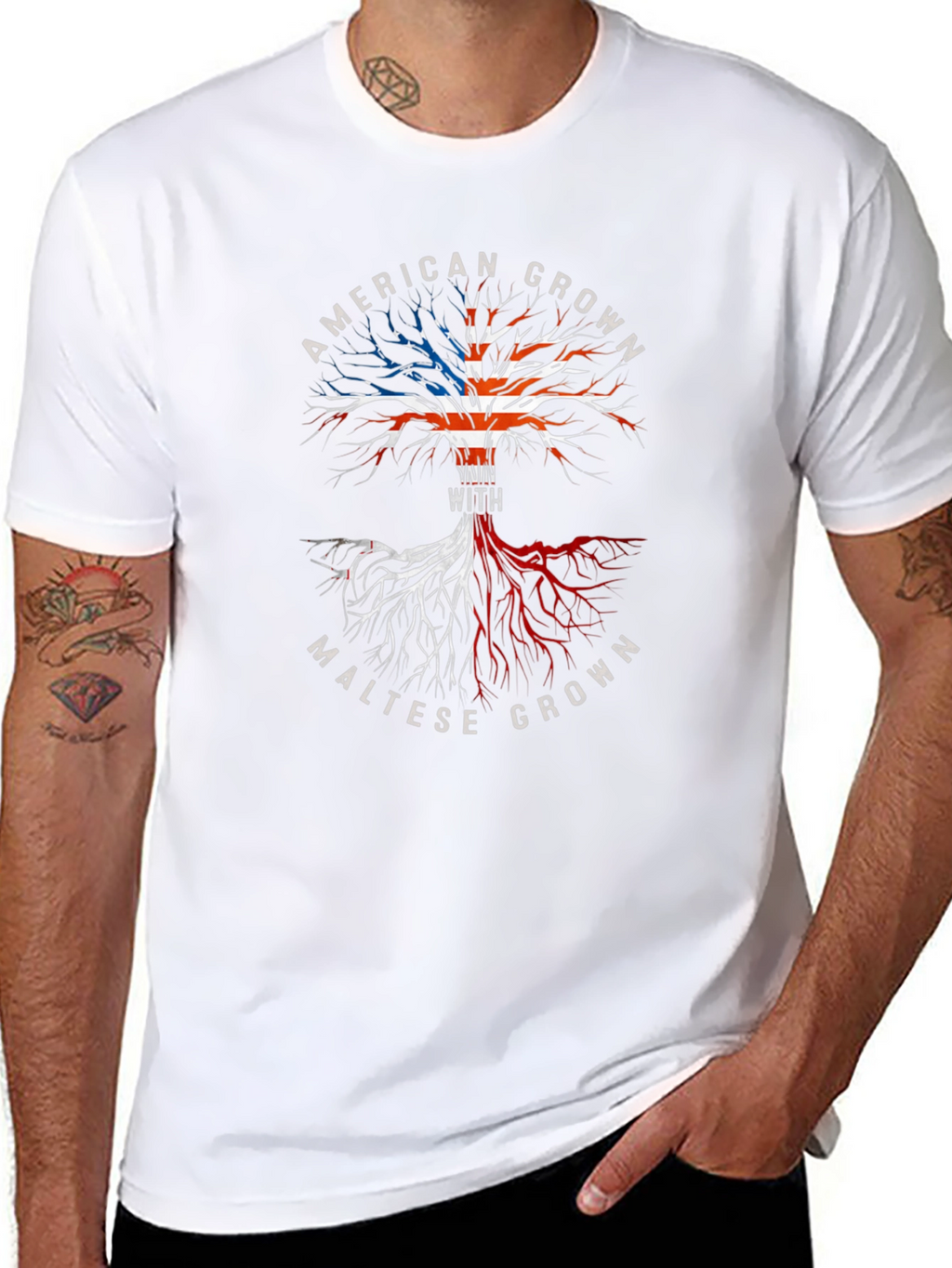 American & Maltese Grown Tree T-Shirt