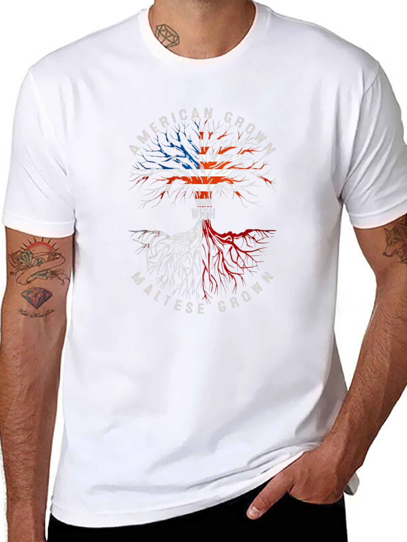 American & Maltese Grown Tree T-Shirt