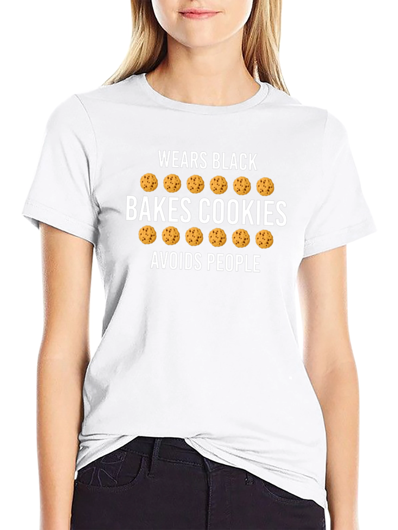Bakes Cookies Black T-Shirt