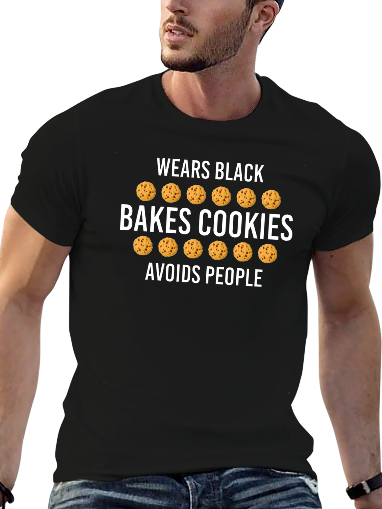 Bakes Cookies Black T-Shirt