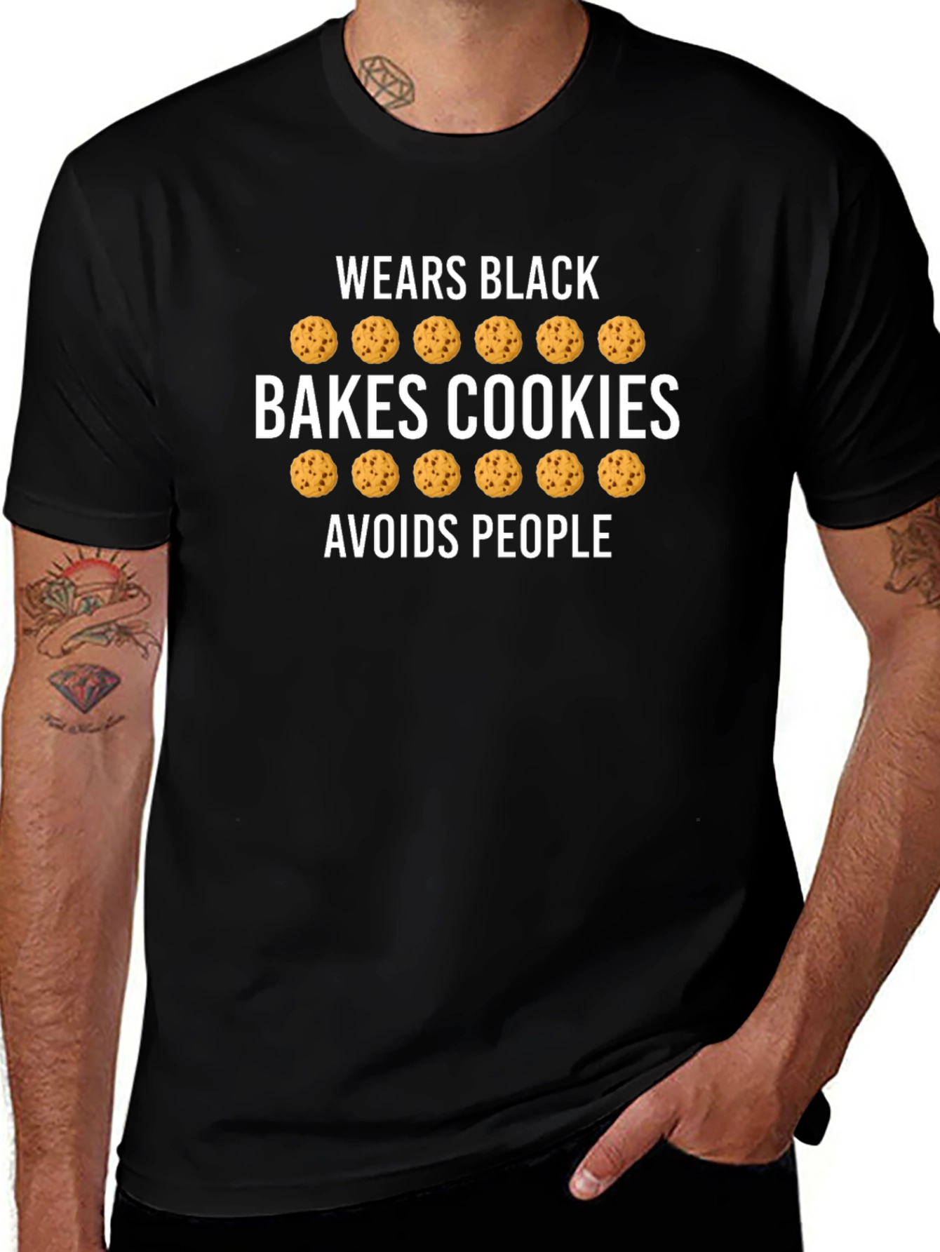 Bakes Cookies Black T-Shirt