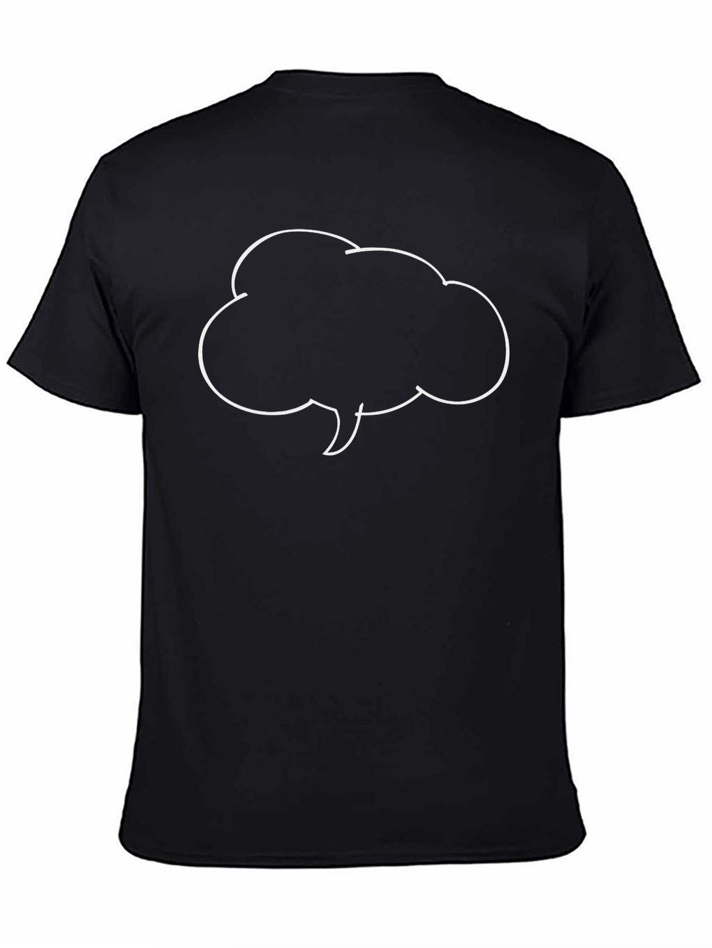 Black T-Shirt with Speech Bubble Graphic