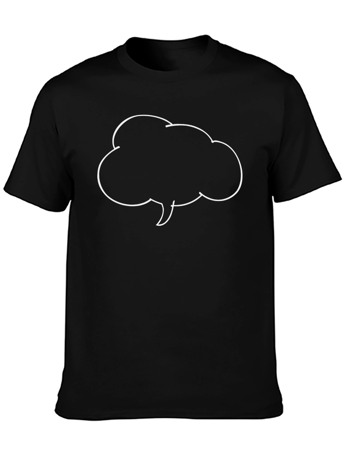 Black T-Shirt with Speech Bubble Graphic