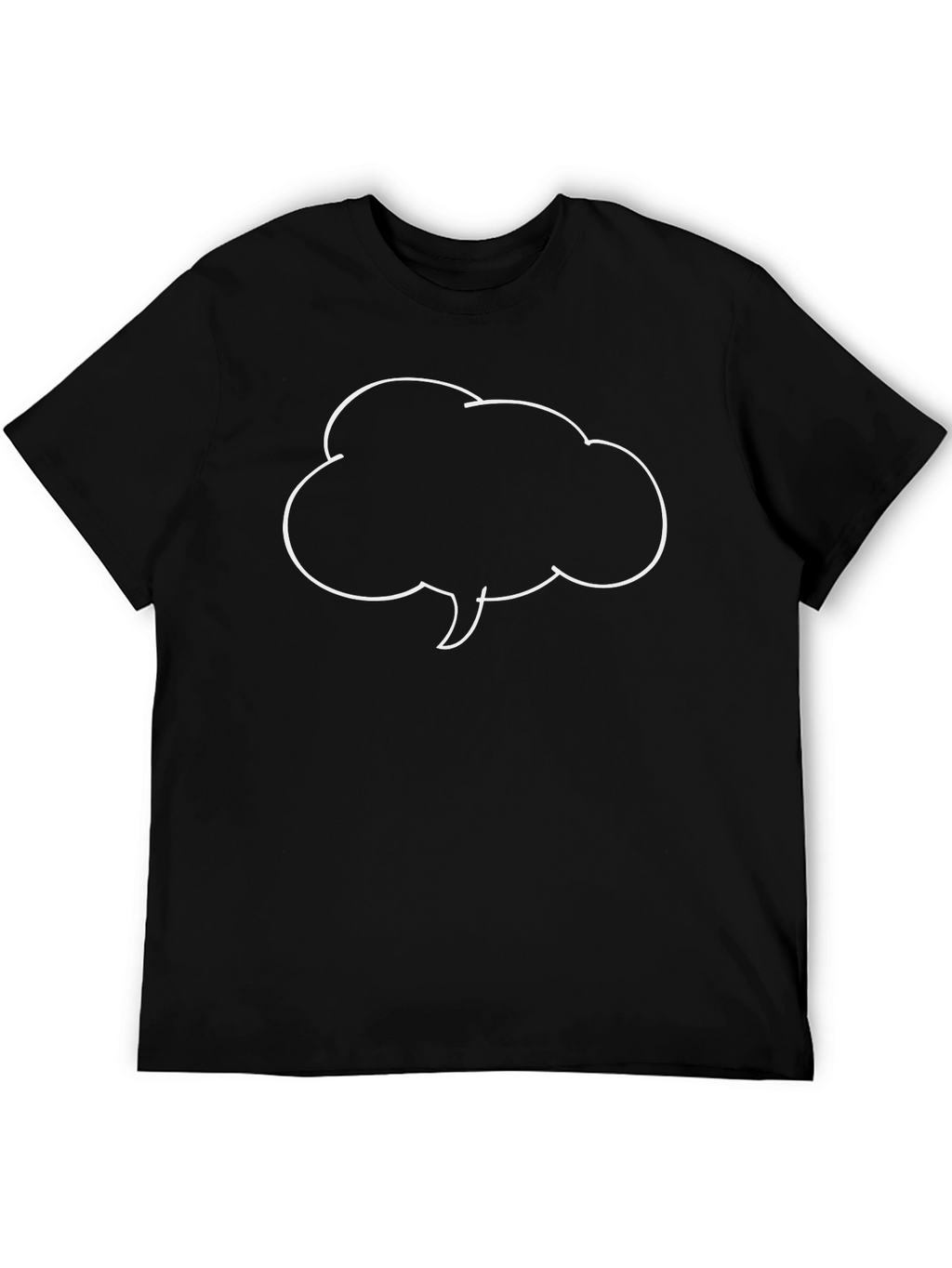 Black T-Shirt with Speech Bubble Graphic