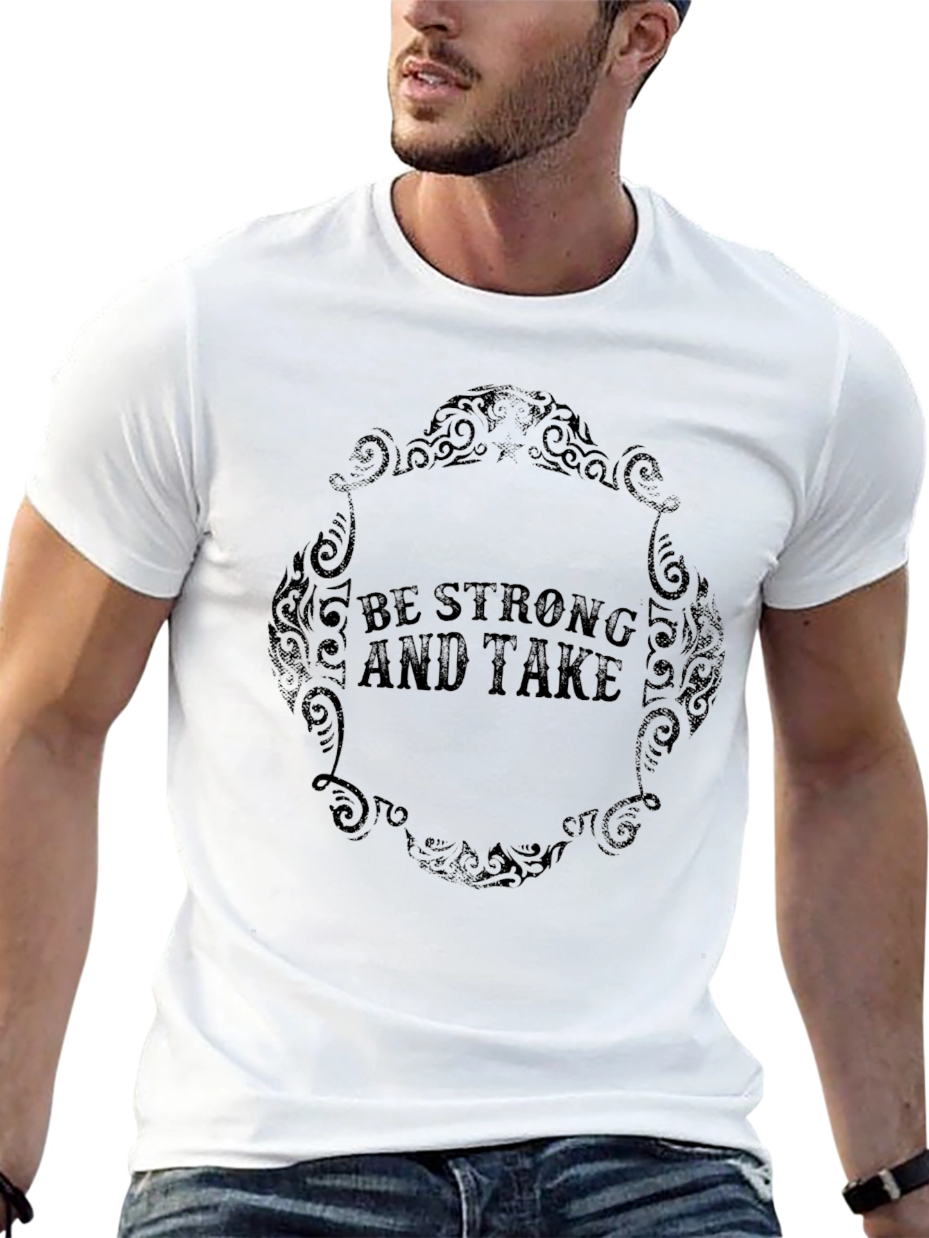 Be Strong Graphic Tee - Black Short Sleeve Shirt