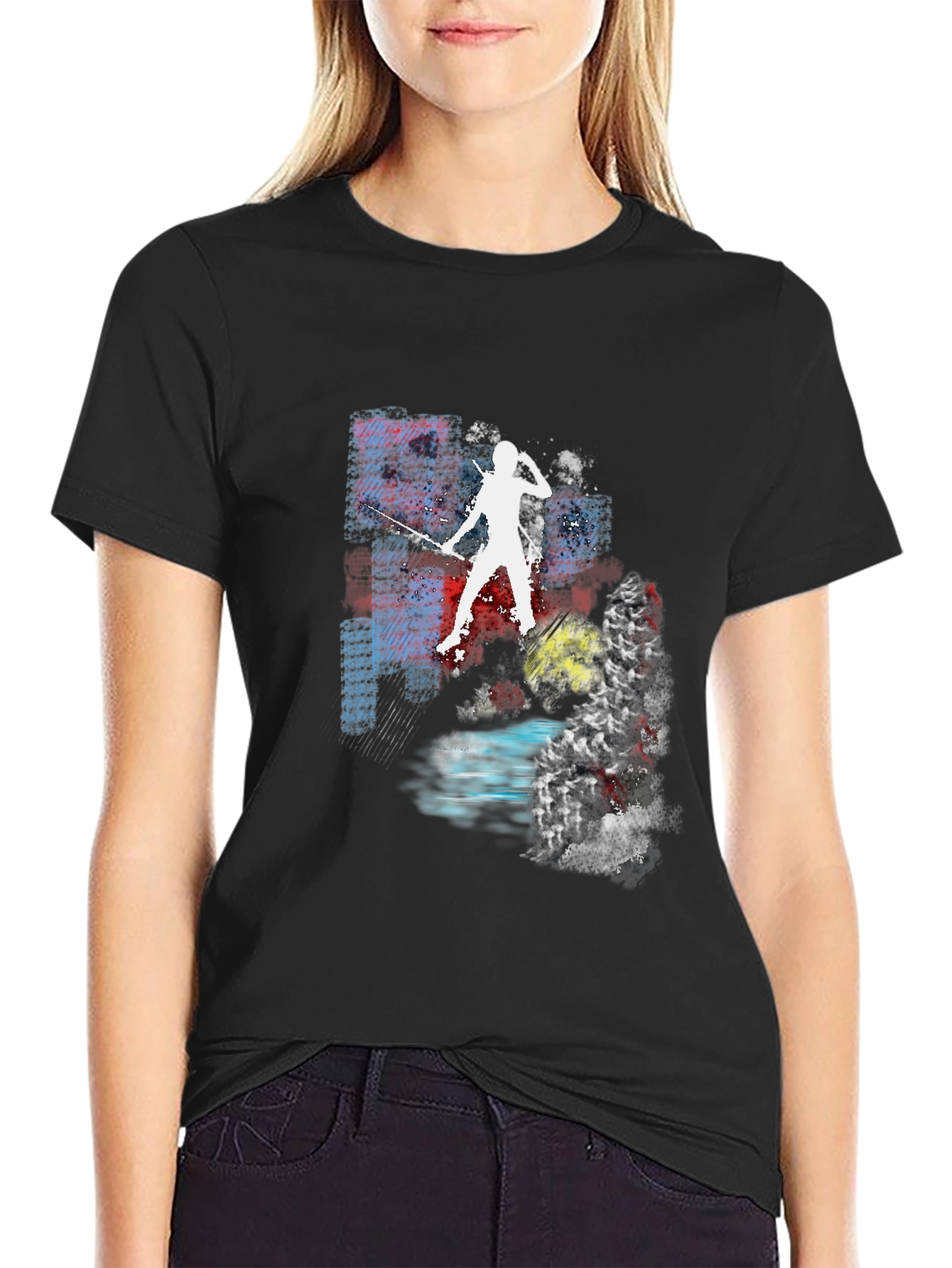 Abstract Fencing T-Shirt - Unique Graphic Tee