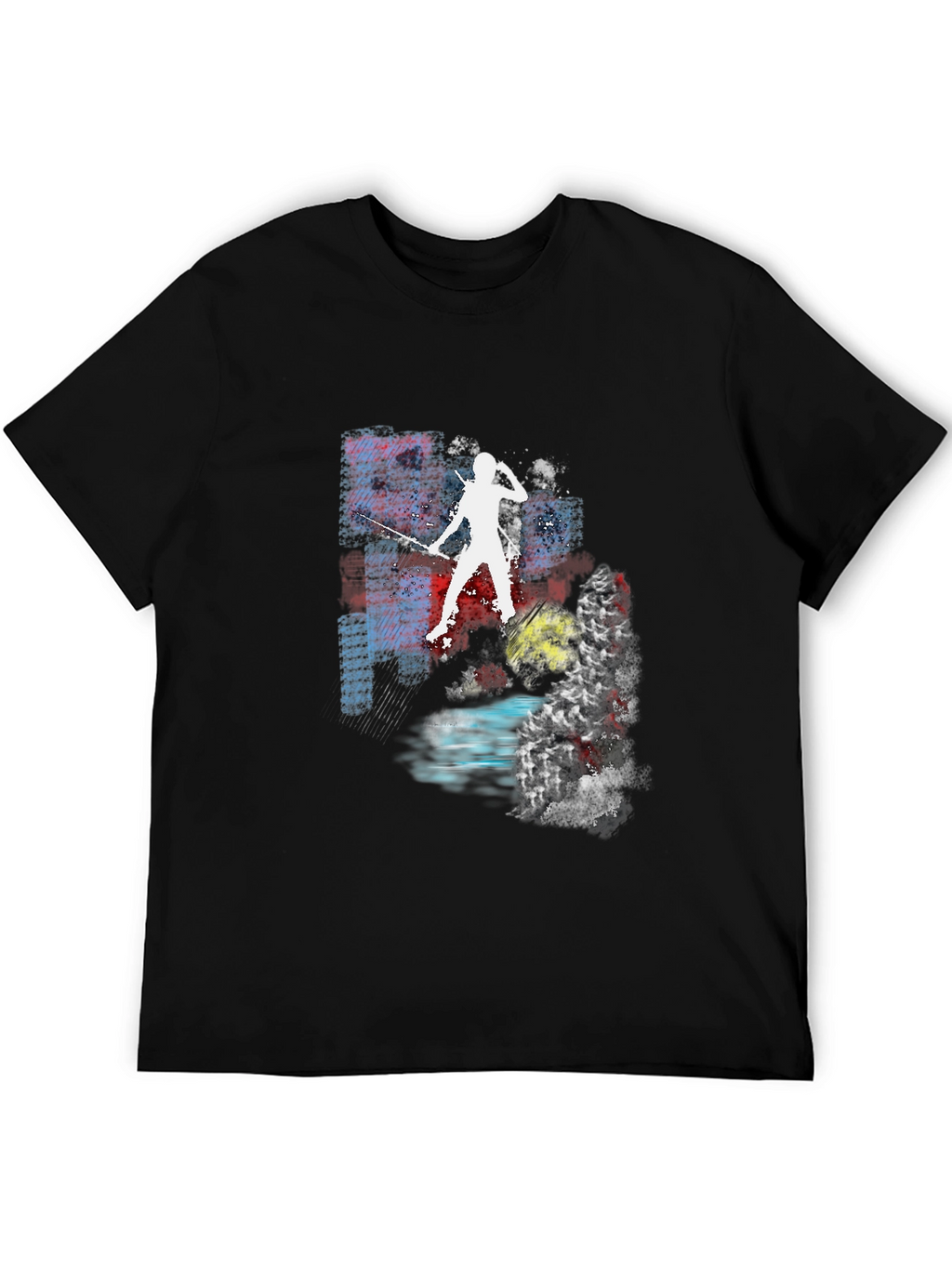 Abstract Fencing T-Shirt - Unique Graphic Tee