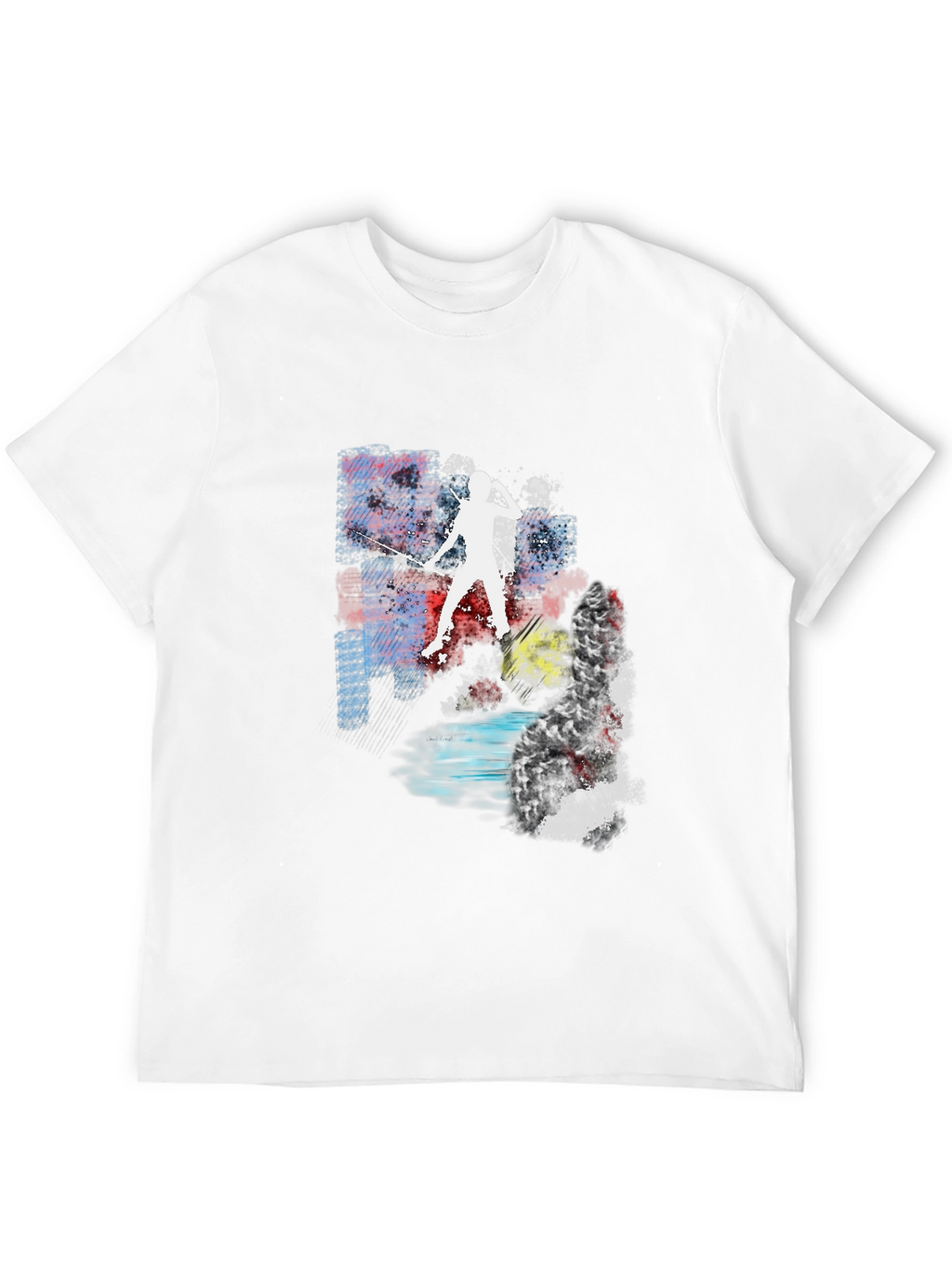 Abstract Fencing T-Shirt - Unique Graphic Tee