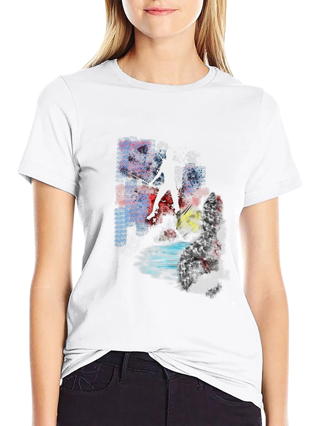 Abstract Fencing T-Shirt - Unique Graphic Tee