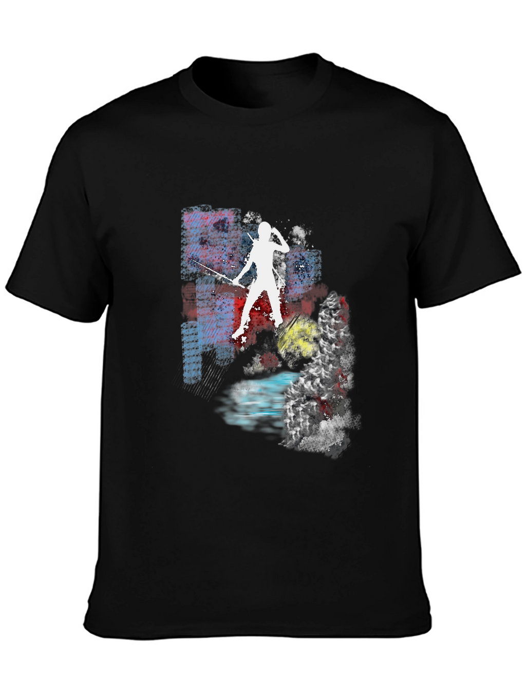 Abstract Fencing T-Shirt - Unique Graphic Tee