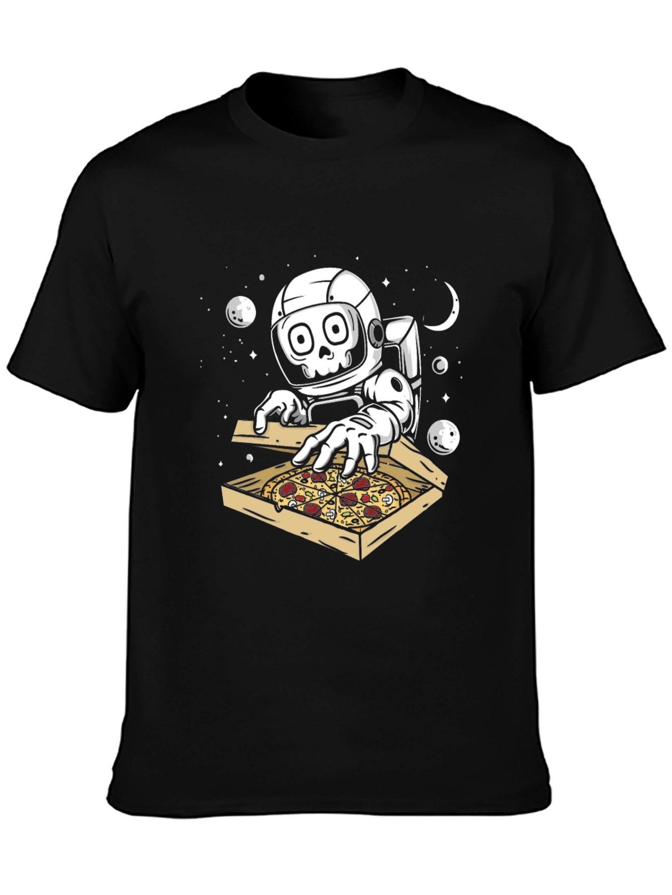Astronaut Pizza Lover Graphic T-Shirt