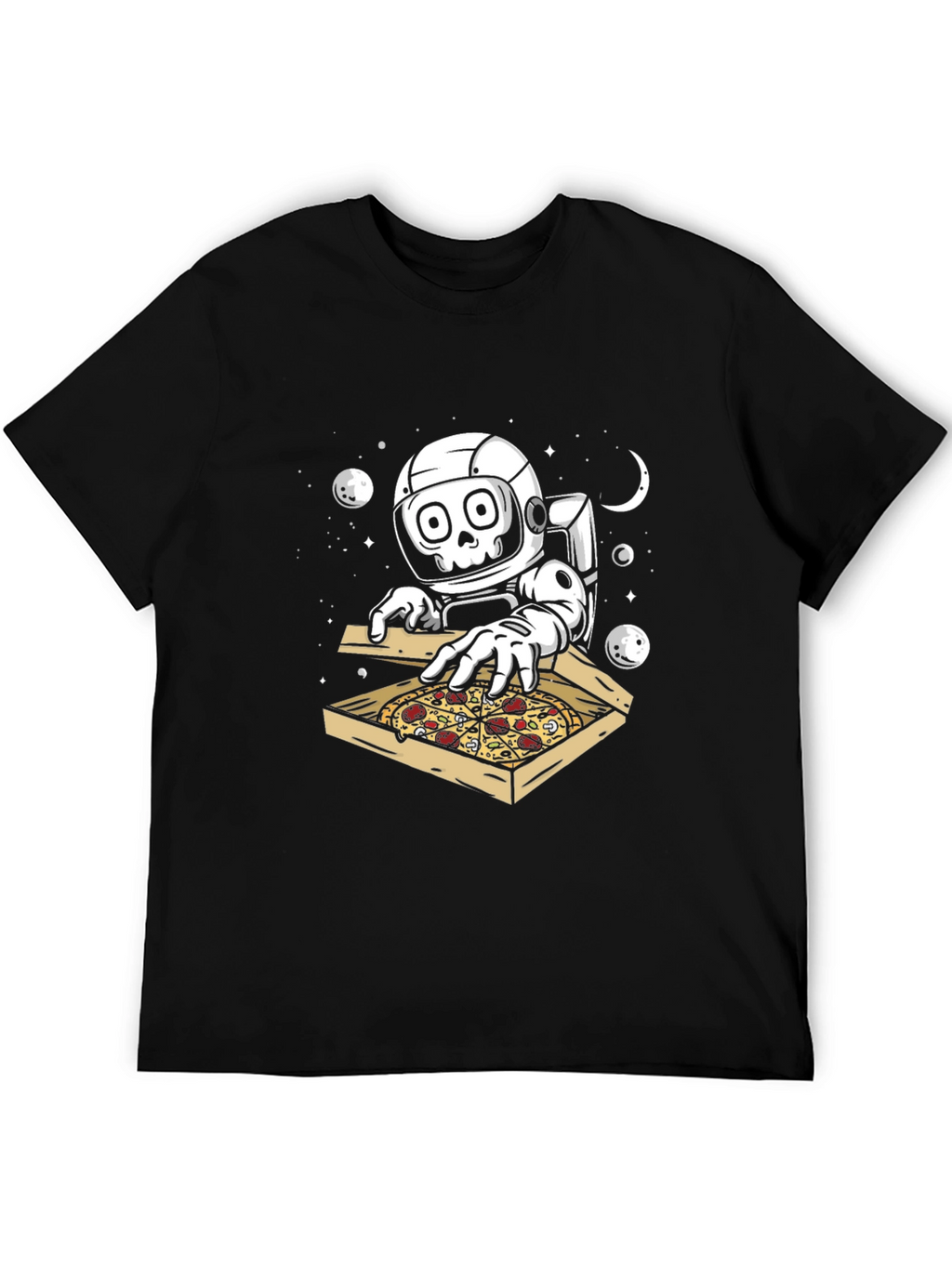 Astronaut Pizza Lover Graphic T-Shirt
