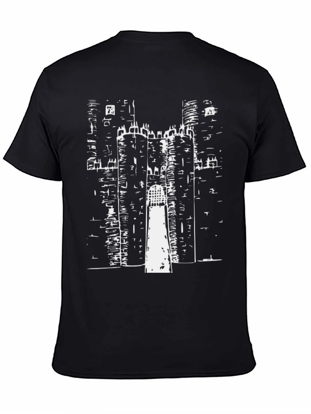 Black Castle Print Tee - Graphic T-Shirt