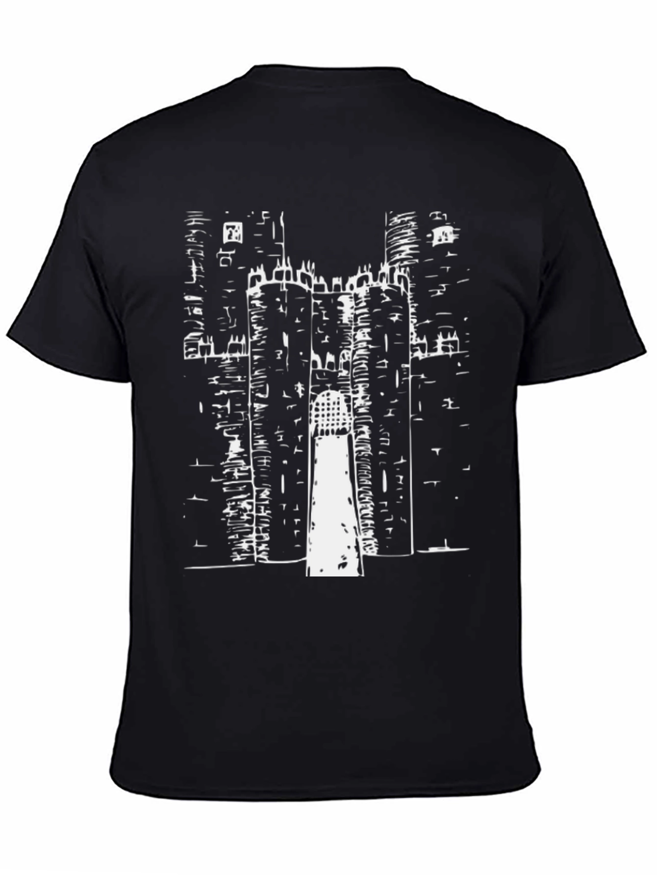 Black Castle Print Tee - Graphic T-Shirt