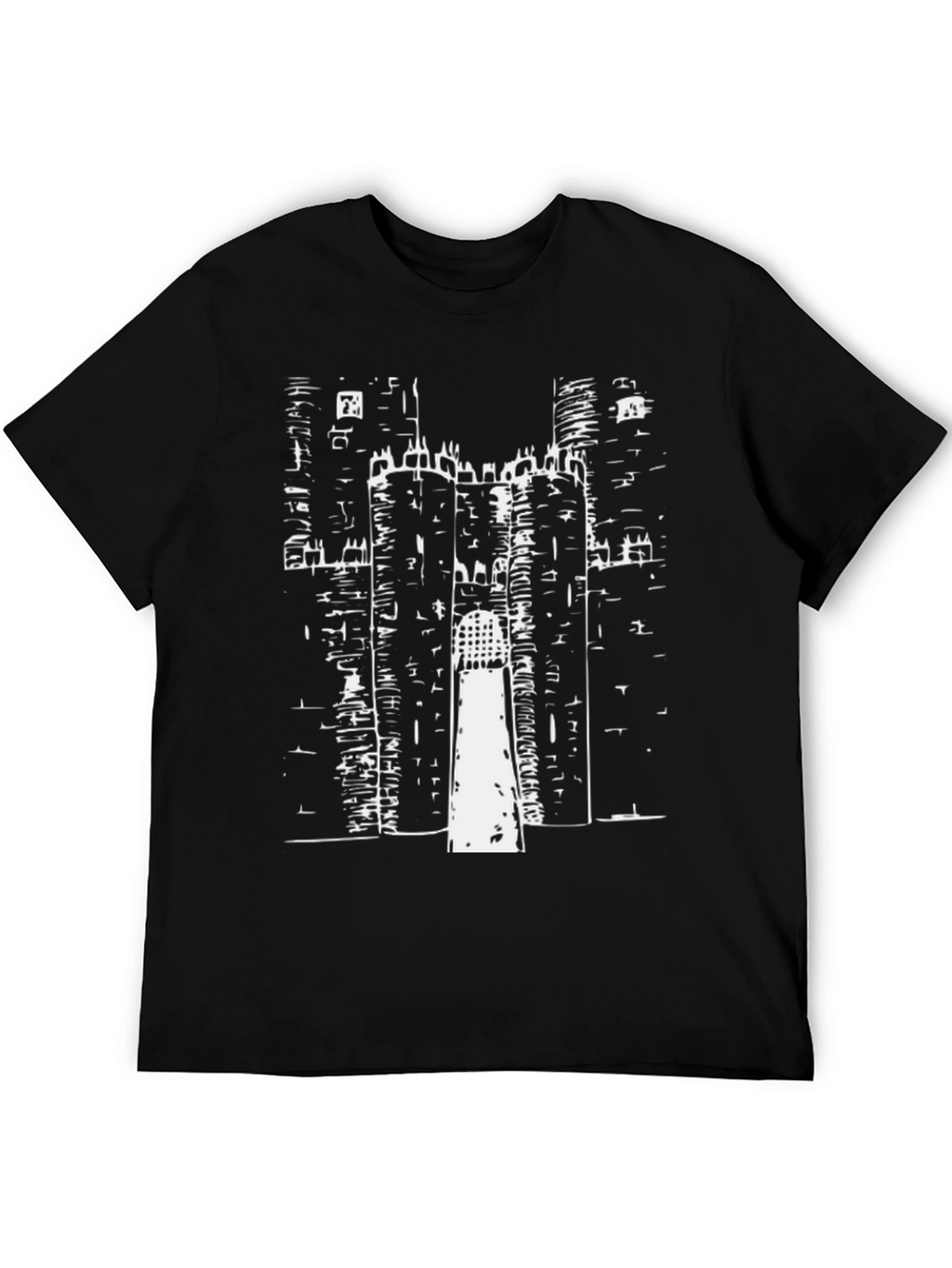 Black Castle Print Tee - Graphic T-Shirt