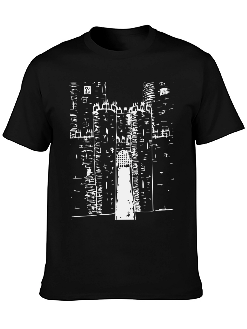 Black Castle Print Tee - Graphic T-Shirt