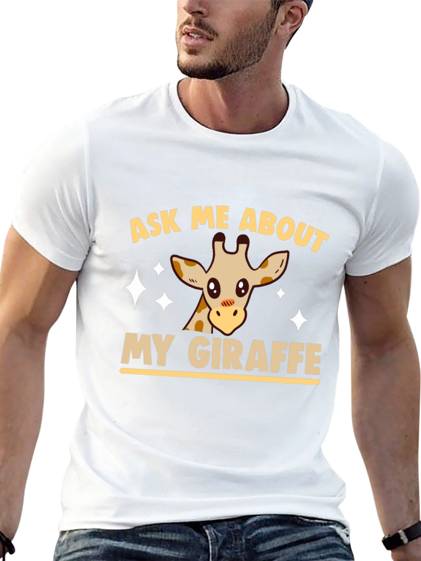 Ask Me About My Giraffe Graphic Tee - Black