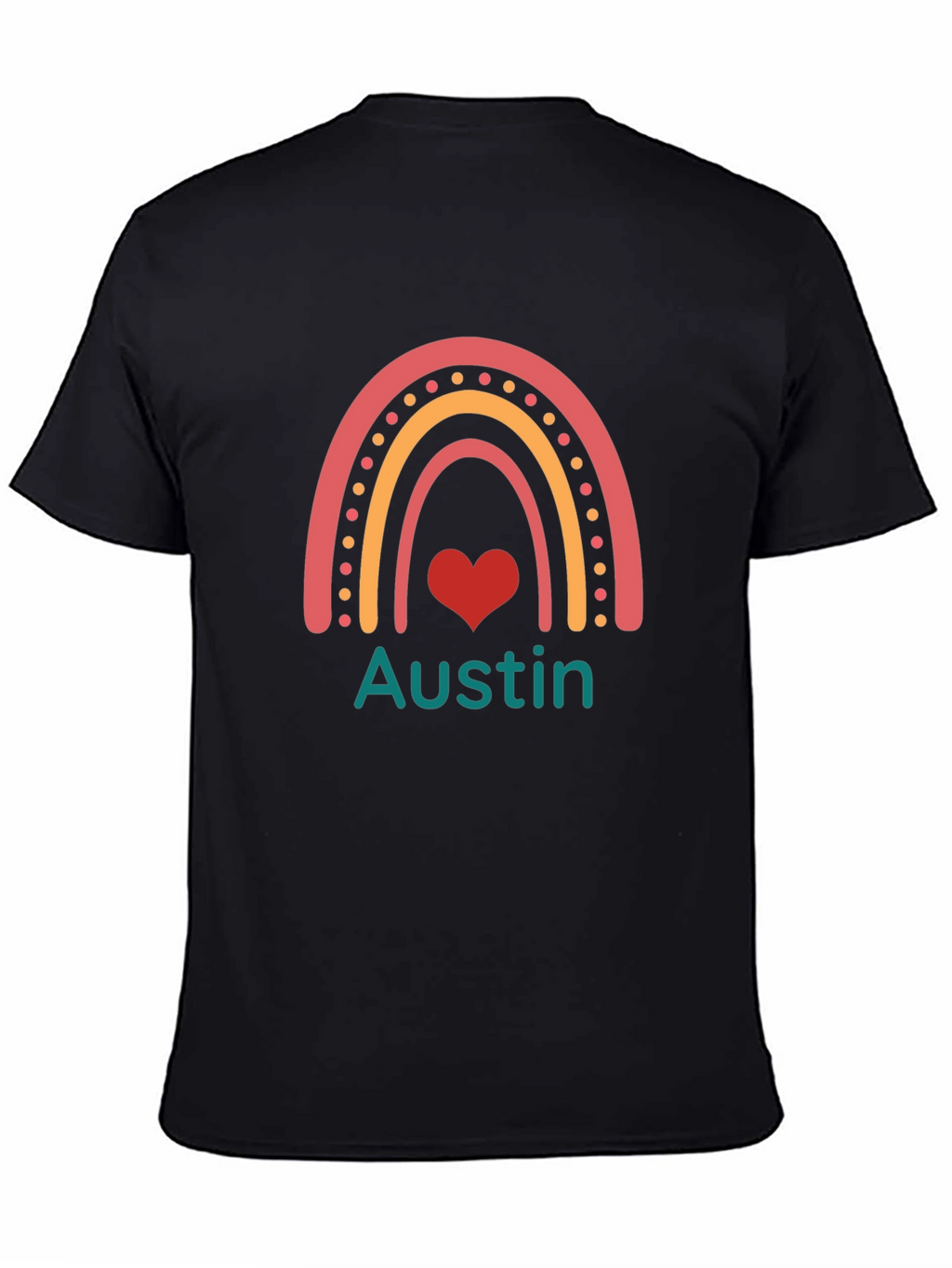 Austin Rainbow Heart Personalized T-Shirt