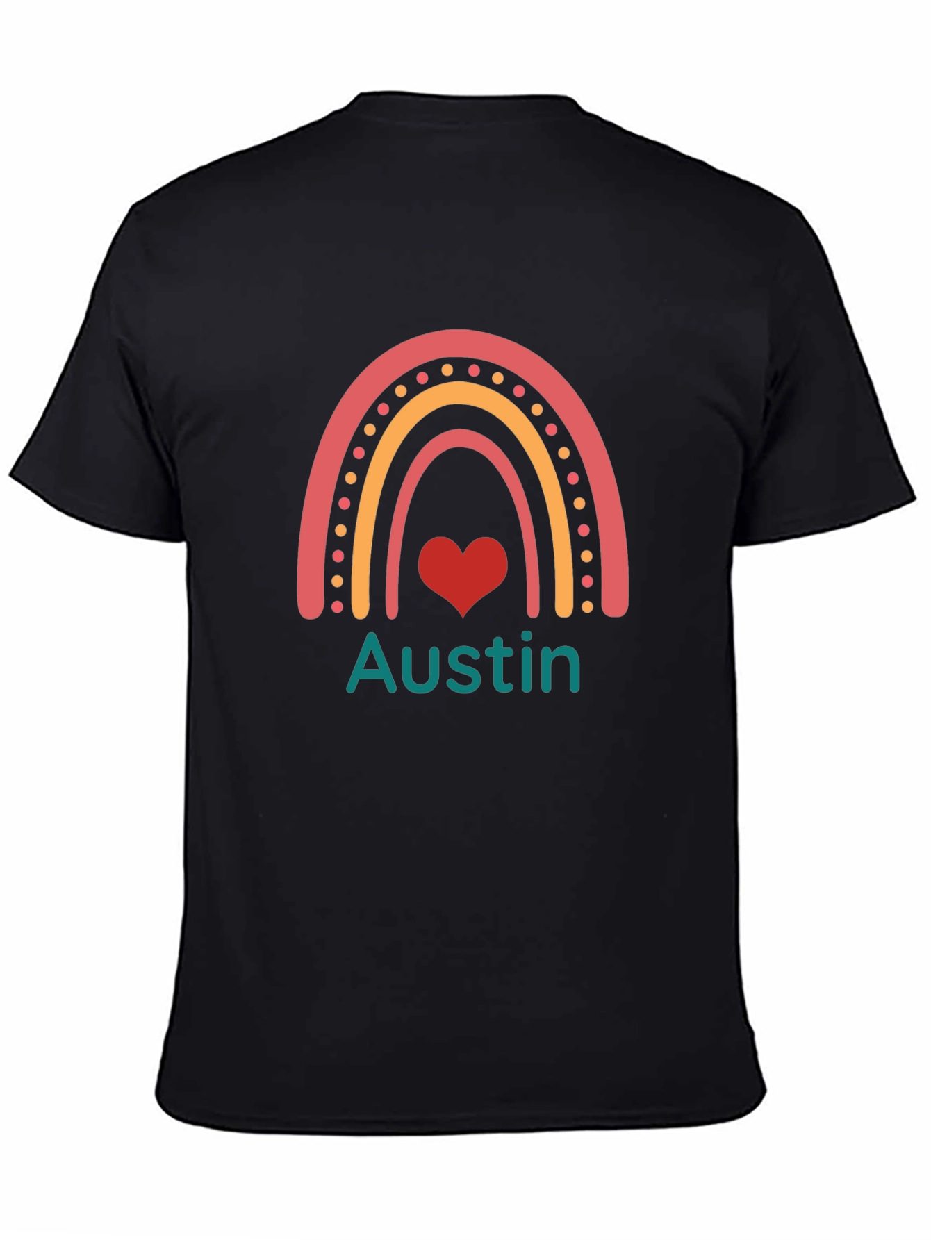Austin Rainbow Heart Personalized T-Shirt