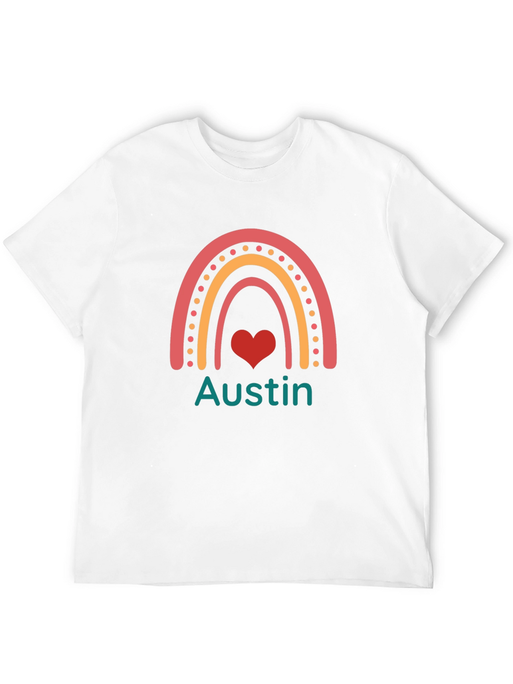 Austin Rainbow Heart Personalized T-Shirt