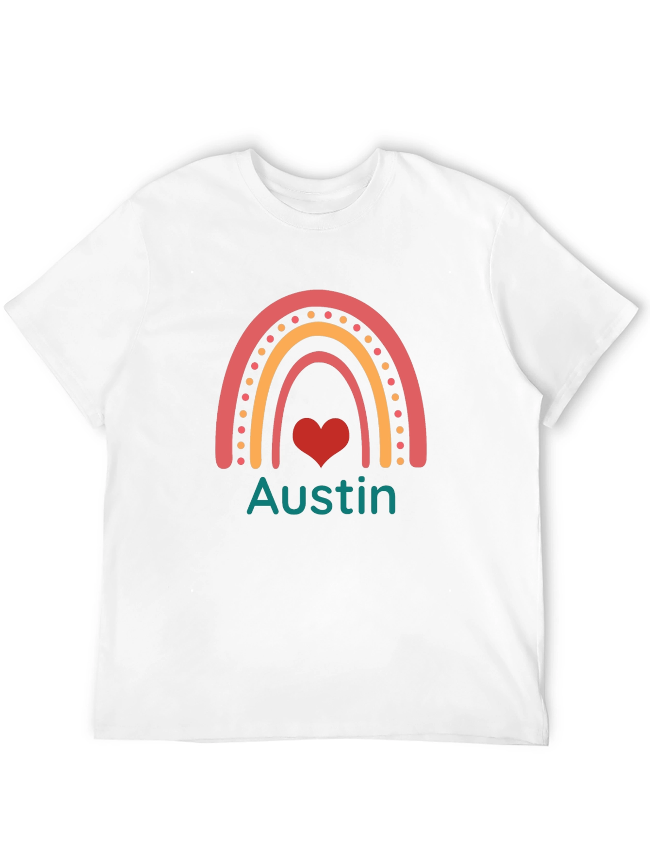 Austin Rainbow Heart Personalized T-Shirt