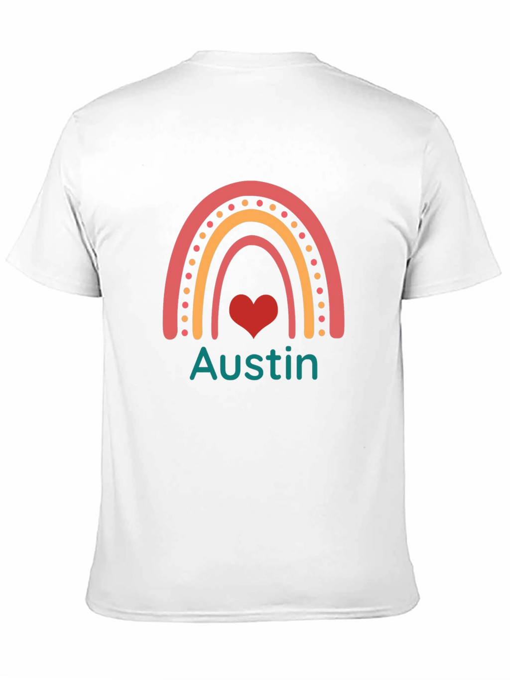 Austin Rainbow Heart Personalized T-Shirt