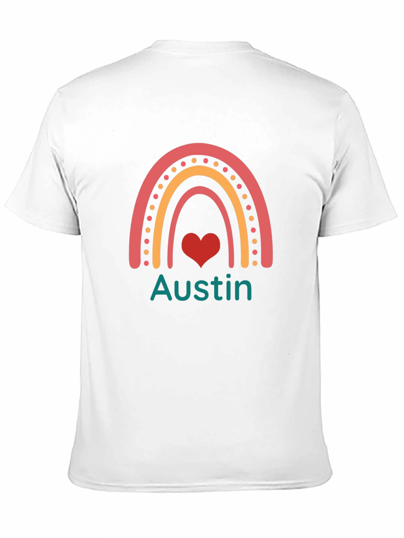Austin Rainbow Heart Personalized T-Shirt