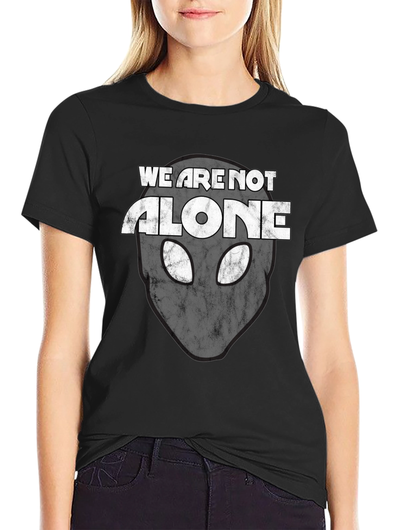 Alien Head Graphic Print T-Shirt - Sci-Fi Tee