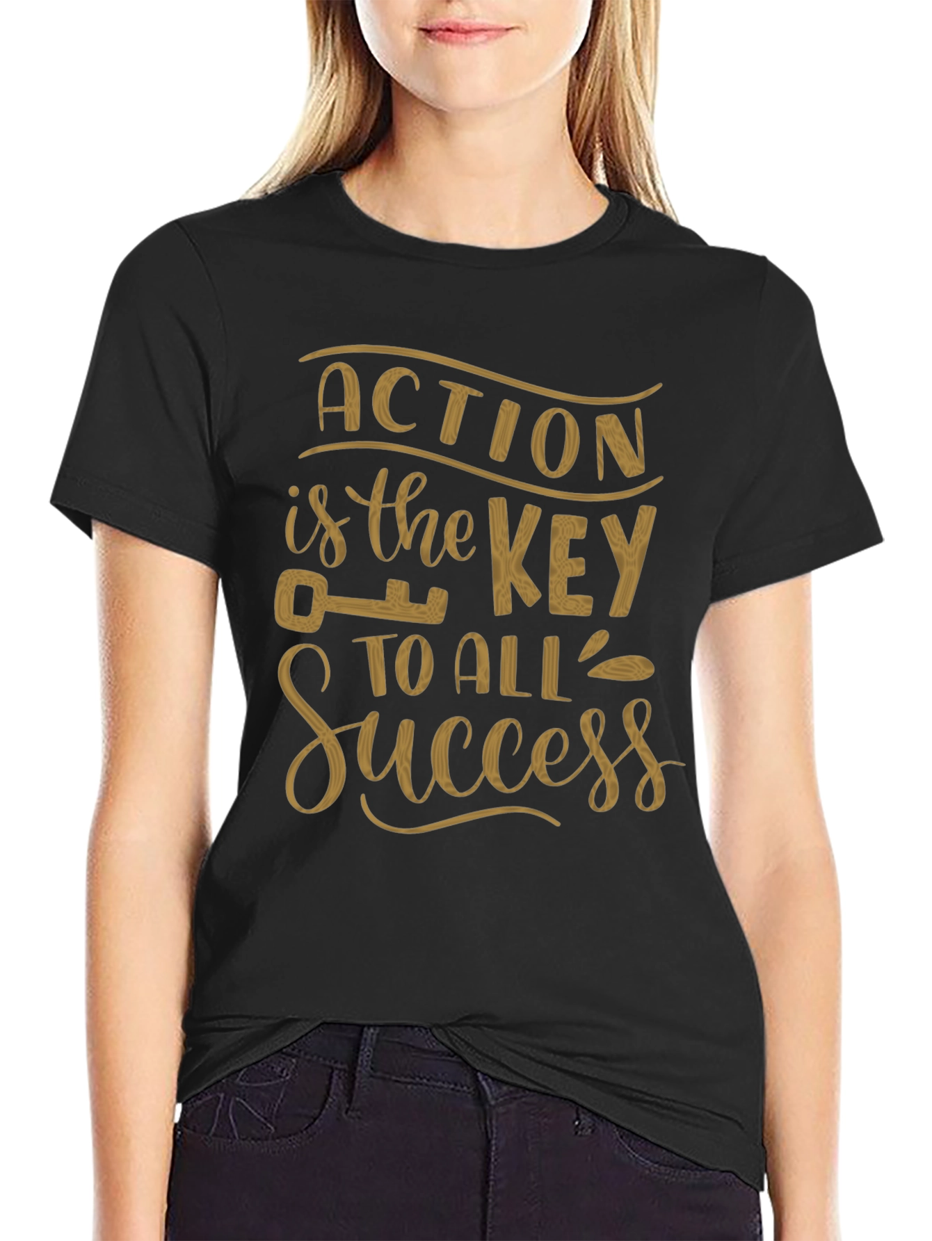 Action Is The Key Graphic T-Shirt - Motivational