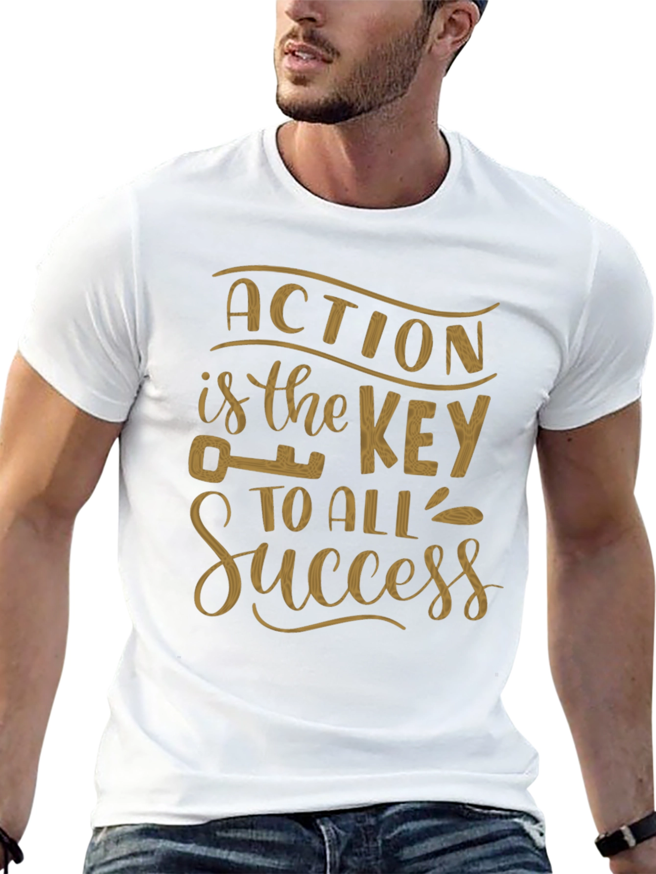 Action Is The Key Graphic T-Shirt - Motivational