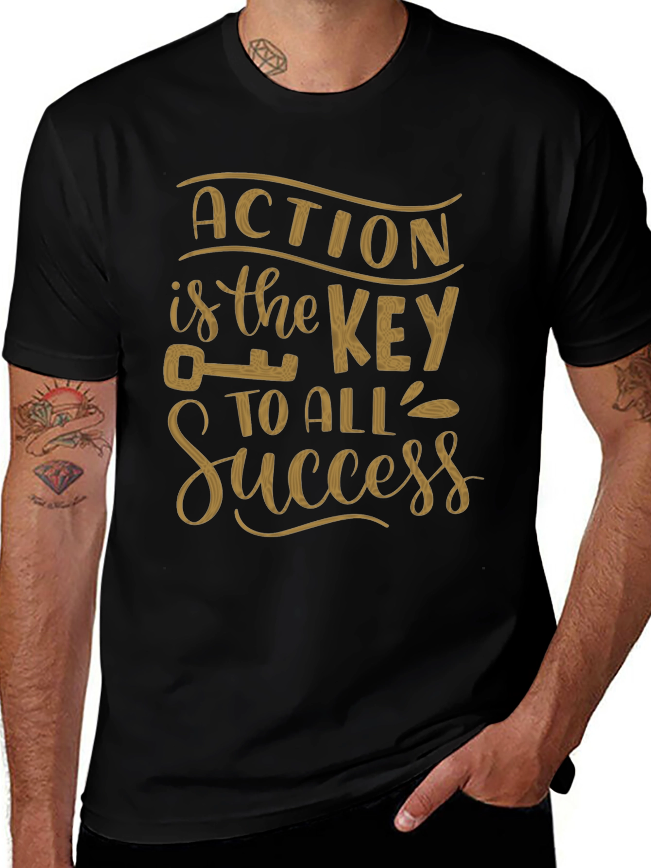 Action Is The Key Graphic T-Shirt - Motivational