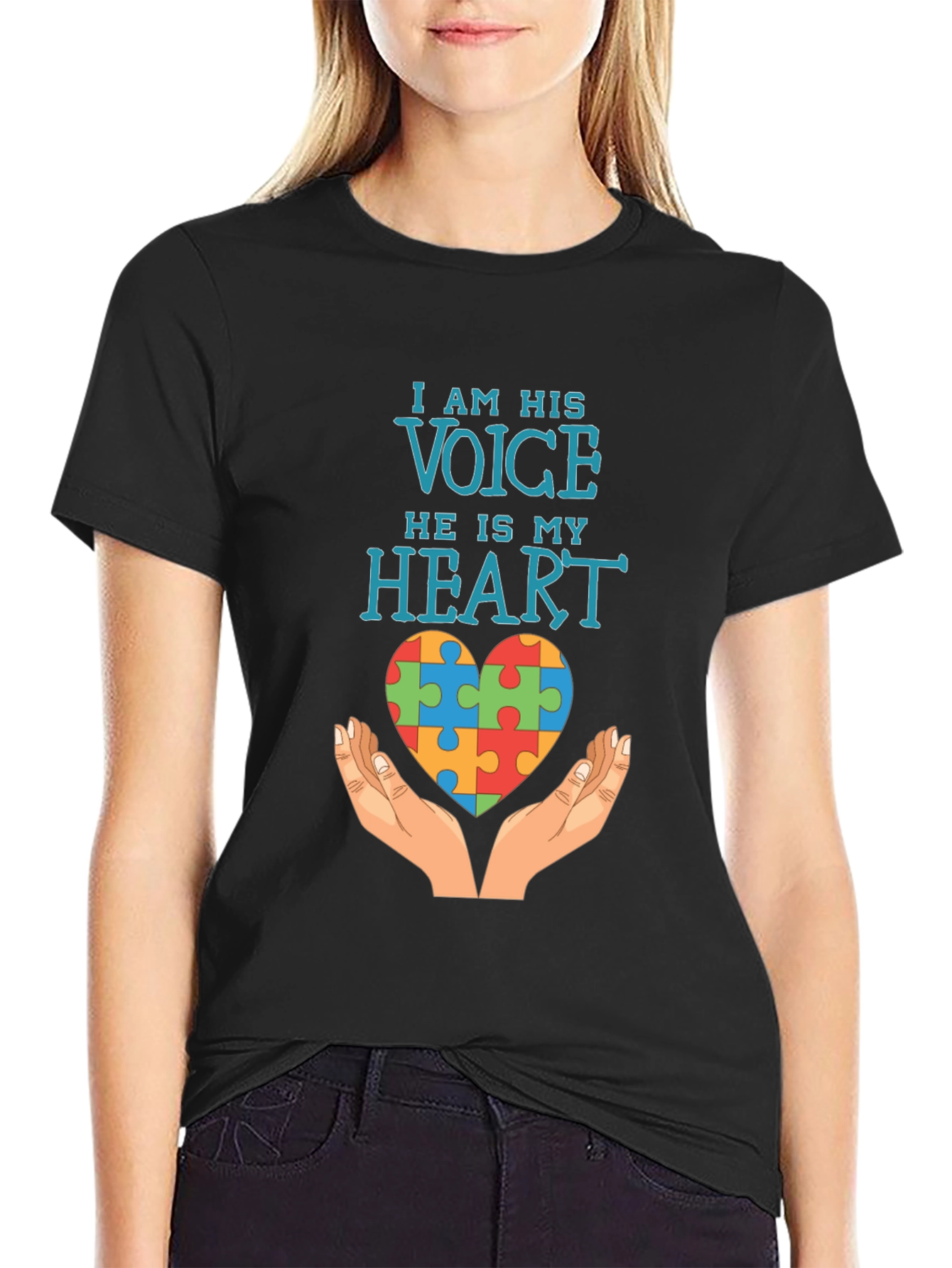 Autism Awareness T-Shirt: I Am His Voice He Is My Heart