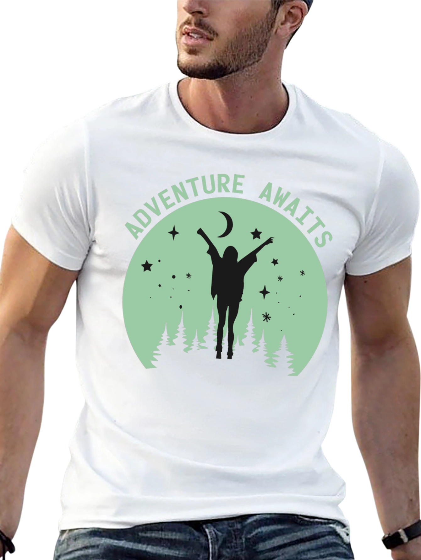 Adventure Awaits Graphic Tee - Unisex Black T-Shirt