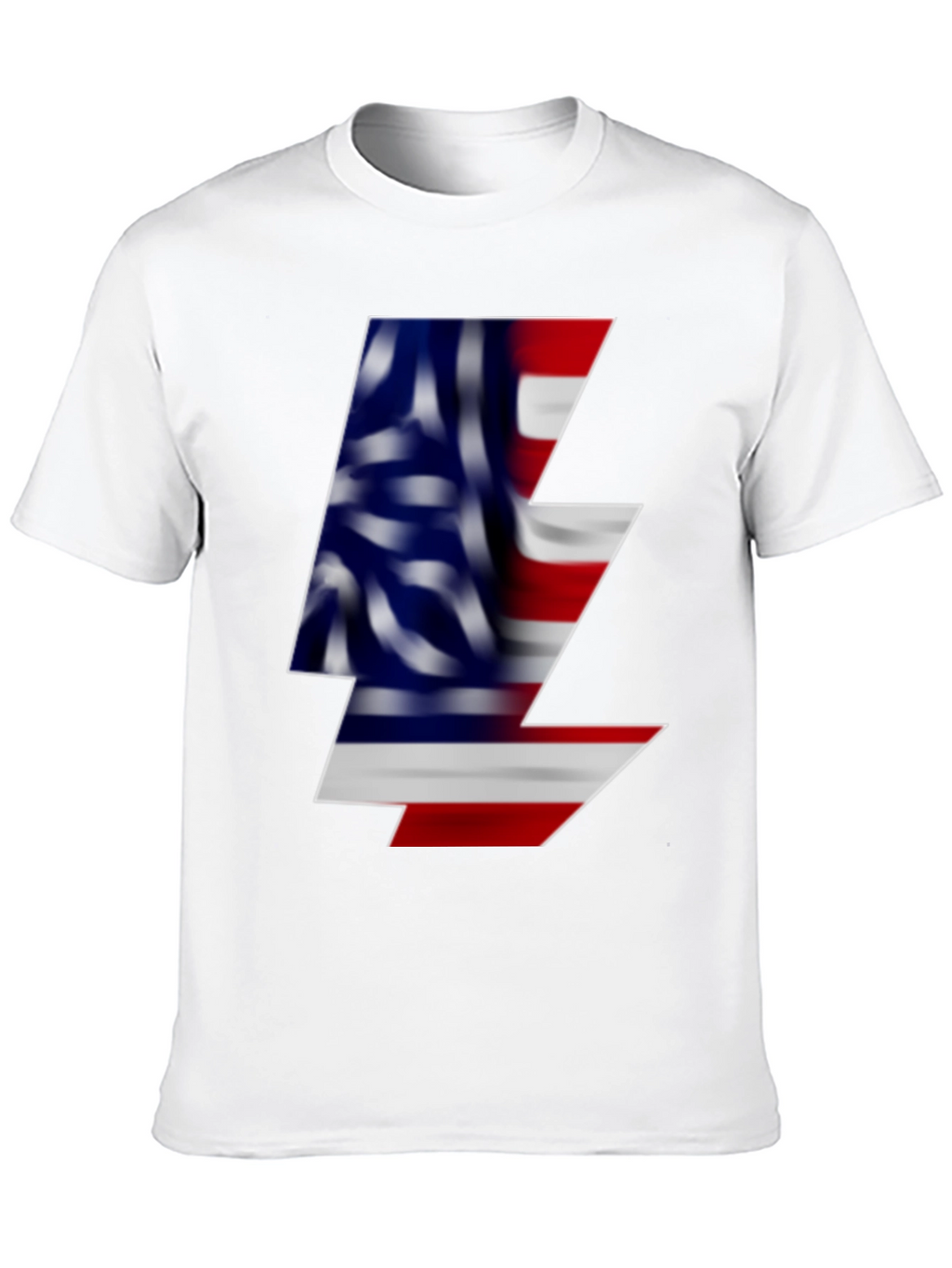 American Flag Lightning Bolt Black T-Shirt
