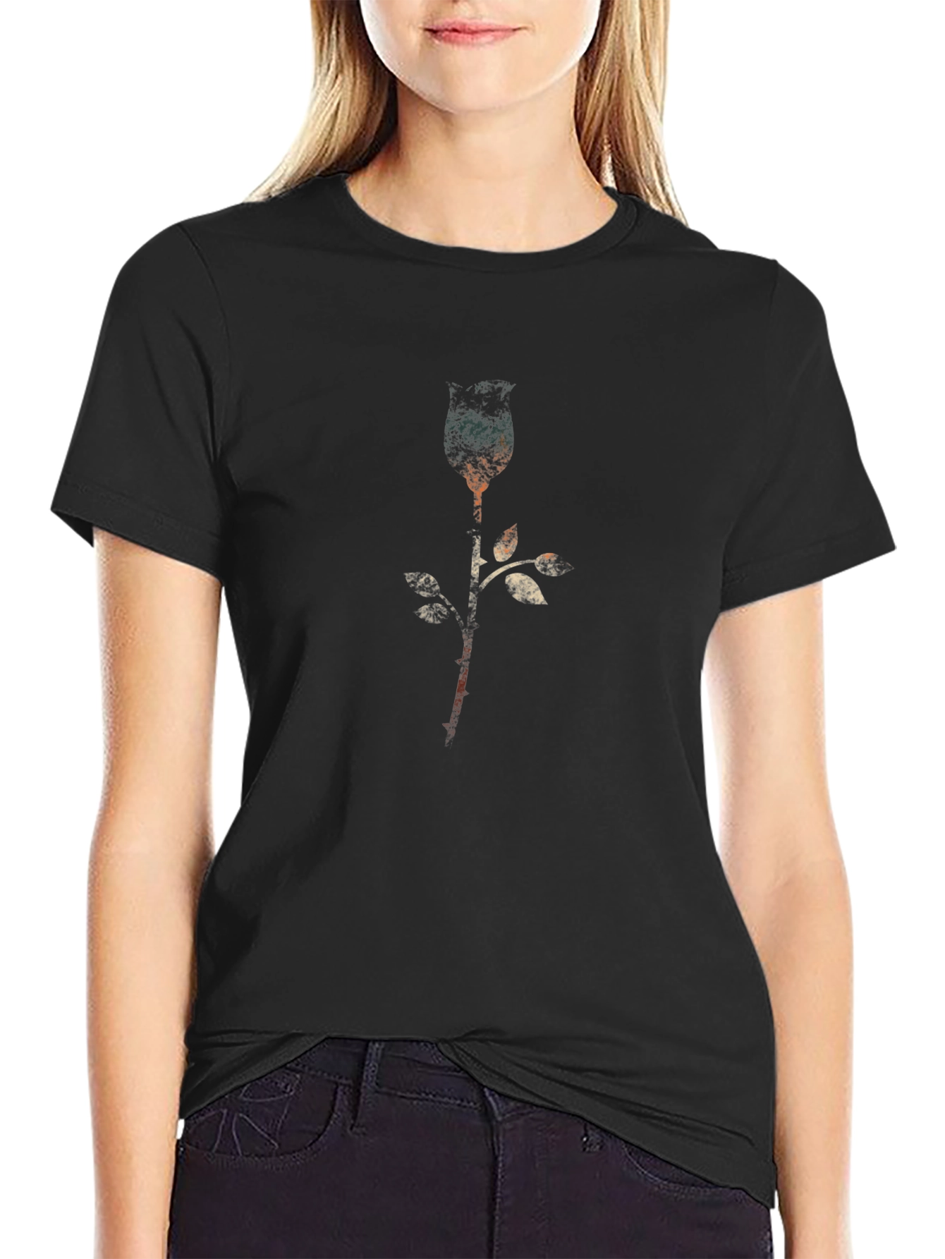 Abstract Rose Graphic T-Shirt - Modern Style