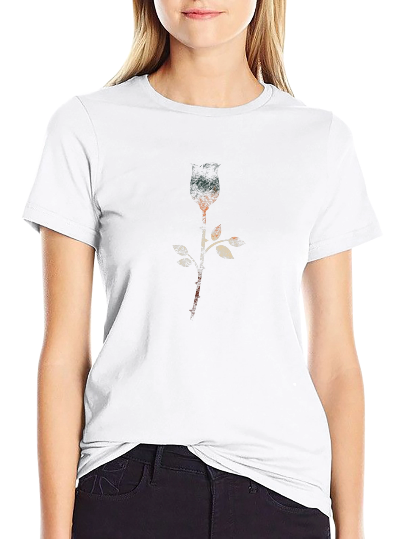 Abstract Rose Graphic T-Shirt - Modern Style