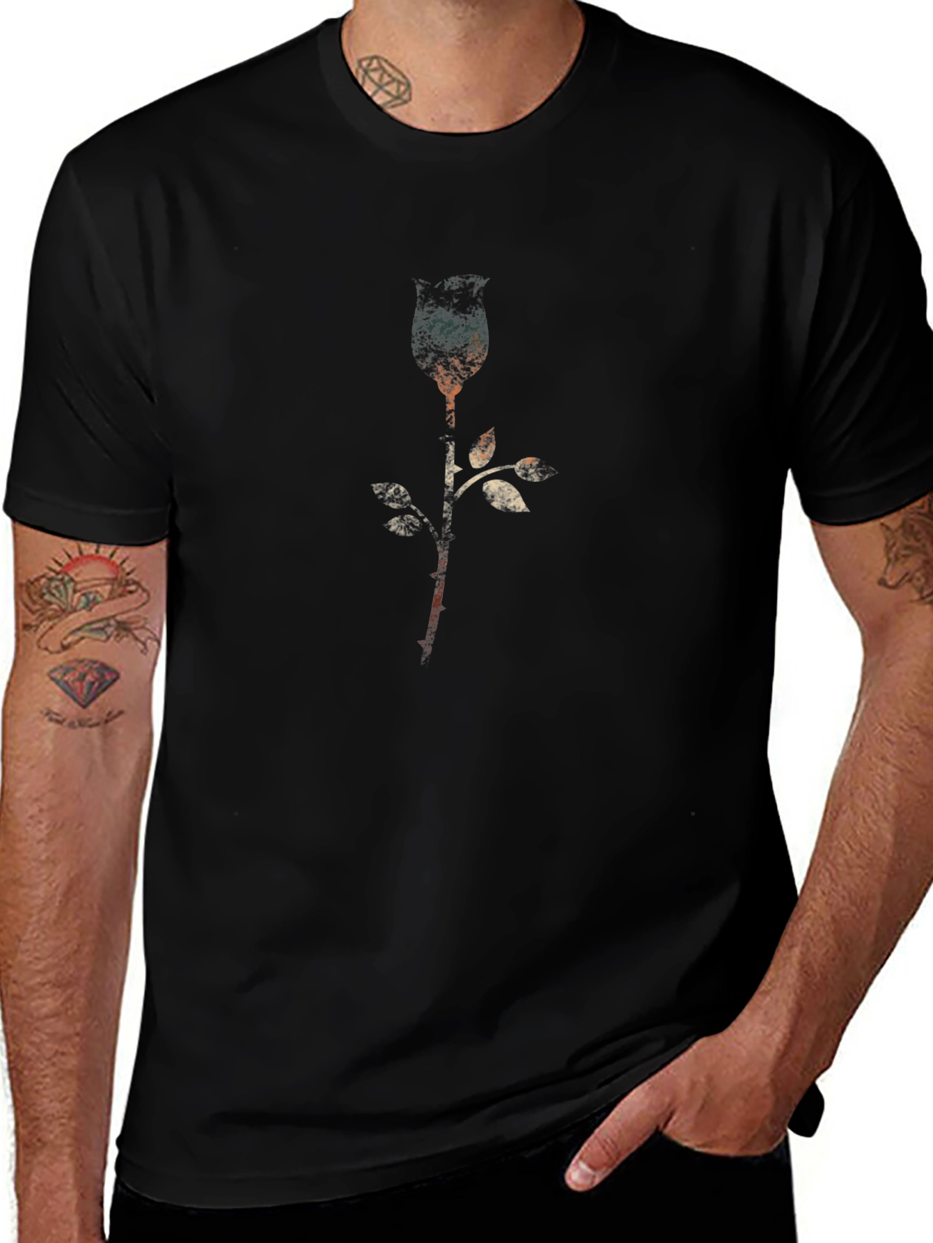 Abstract Rose Graphic T-Shirt - Modern Style