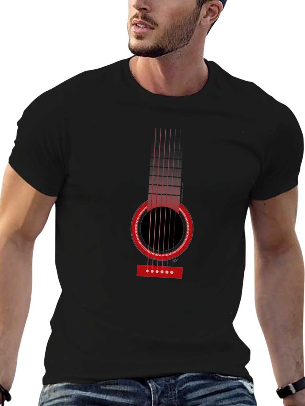 Acoustic Guitar Graphic T-Shirt - Classic Design