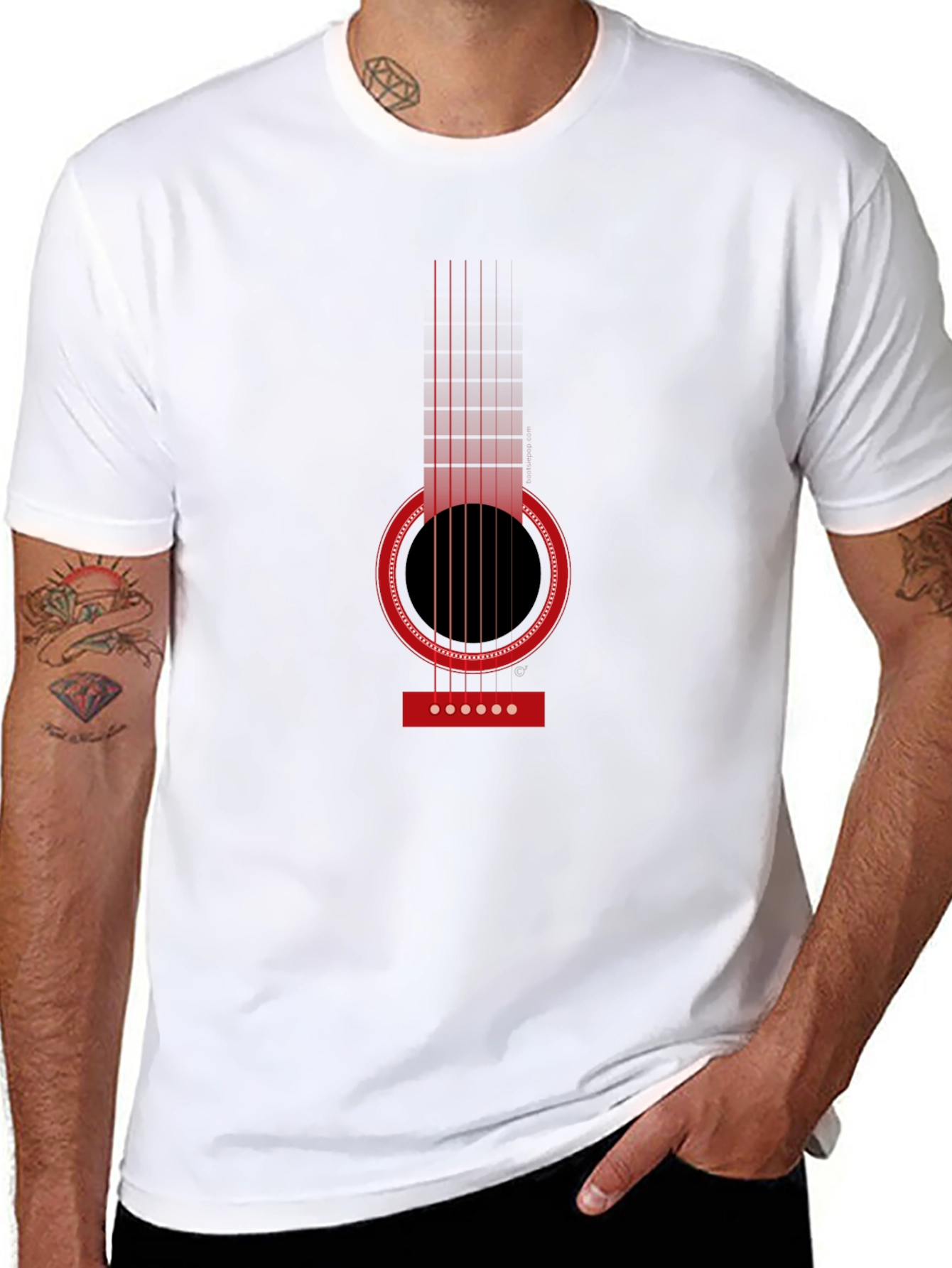 Acoustic Guitar Graphic T-Shirt - Classic Design