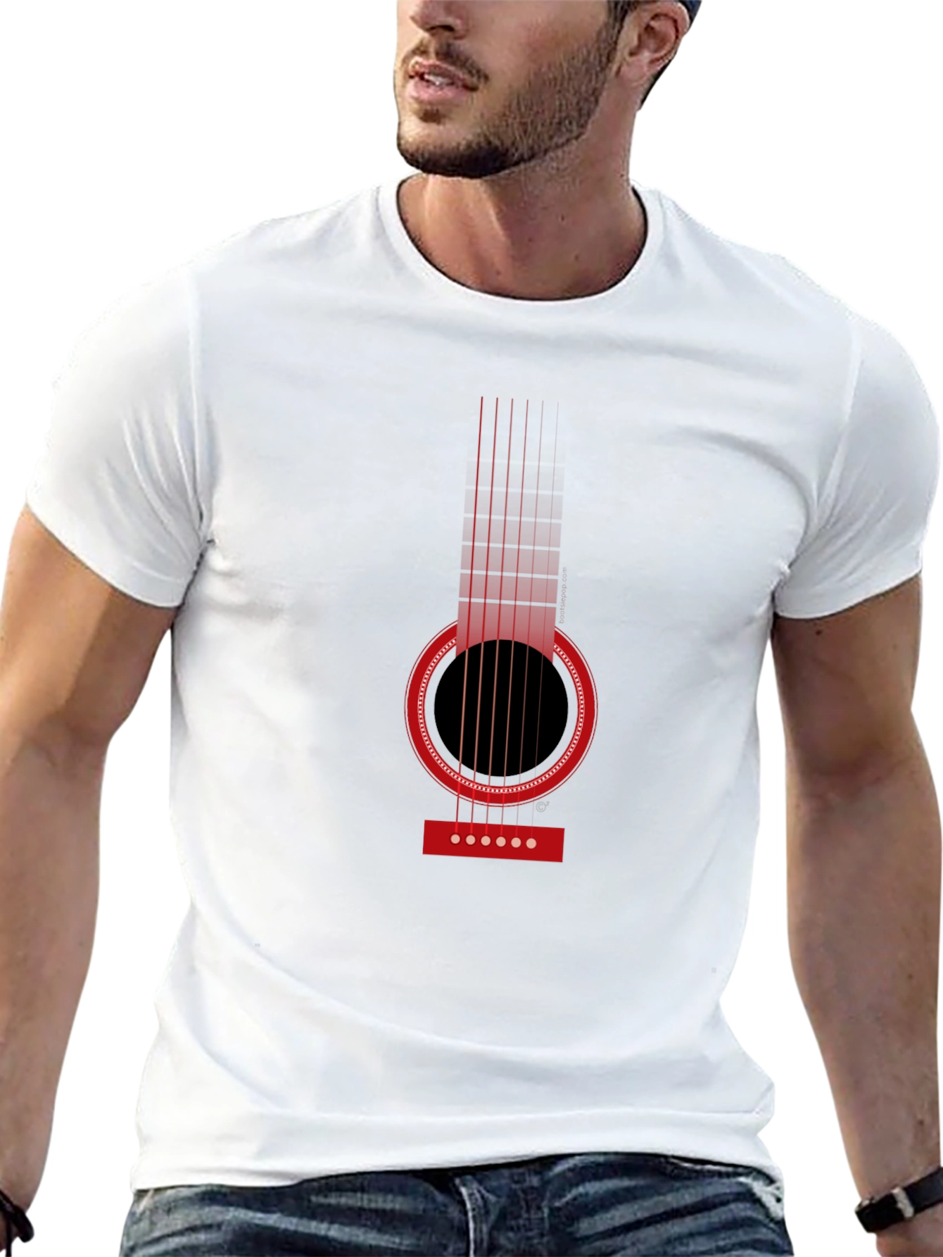 Acoustic Guitar Graphic T-Shirt - Classic Design