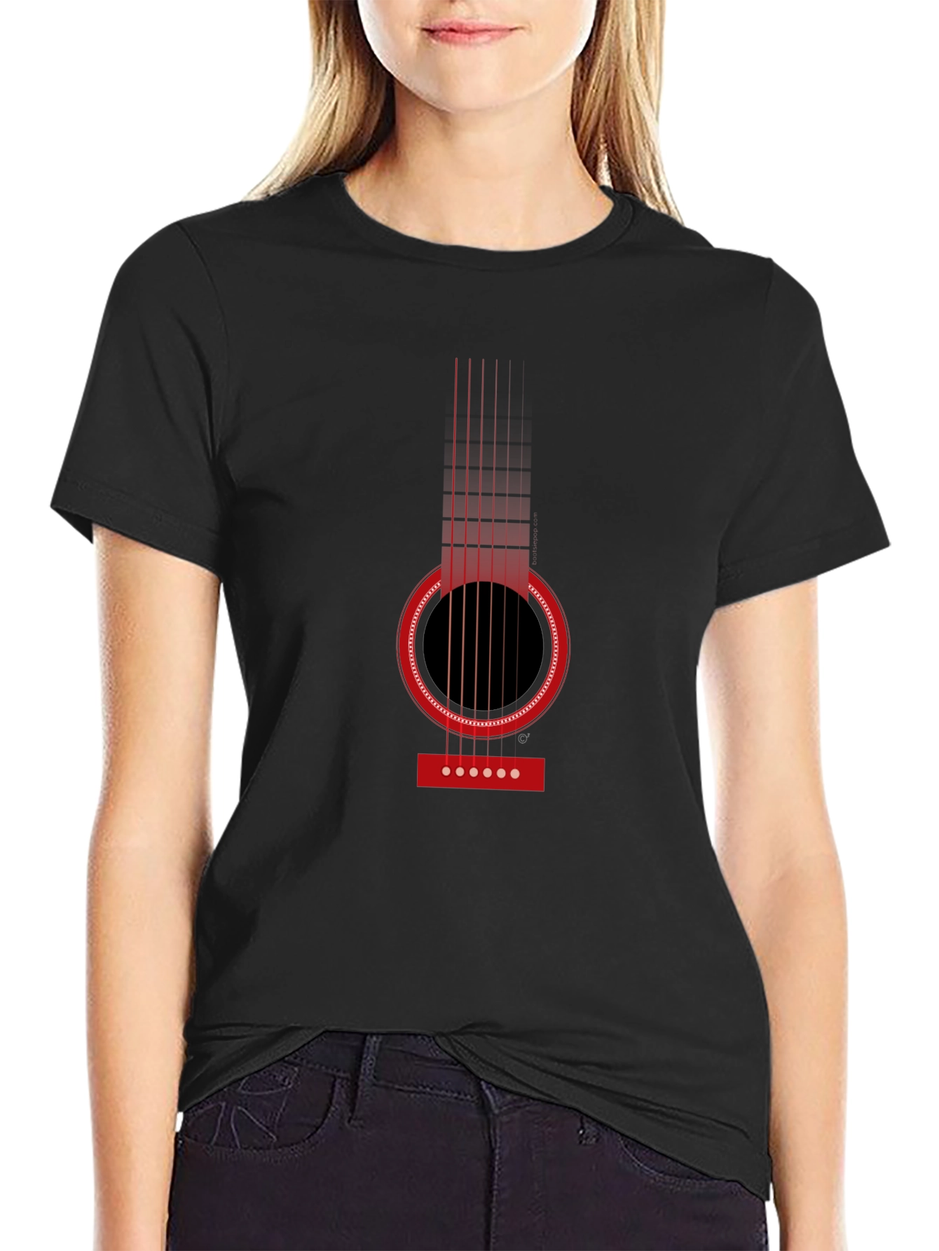 Acoustic Guitar Graphic T-Shirt - Classic Design