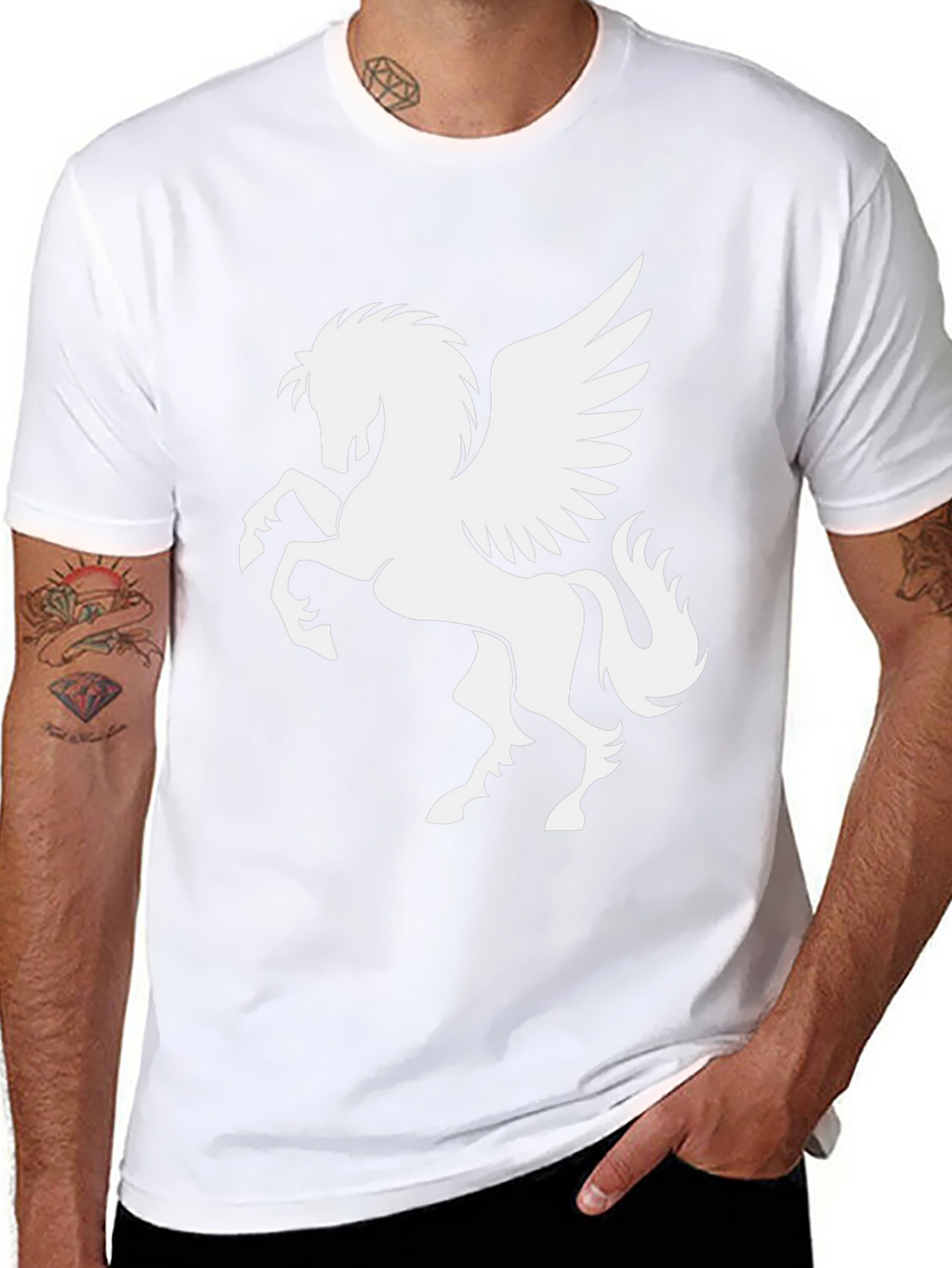 Black Pegasus Graphic Tee - Mythical Style!